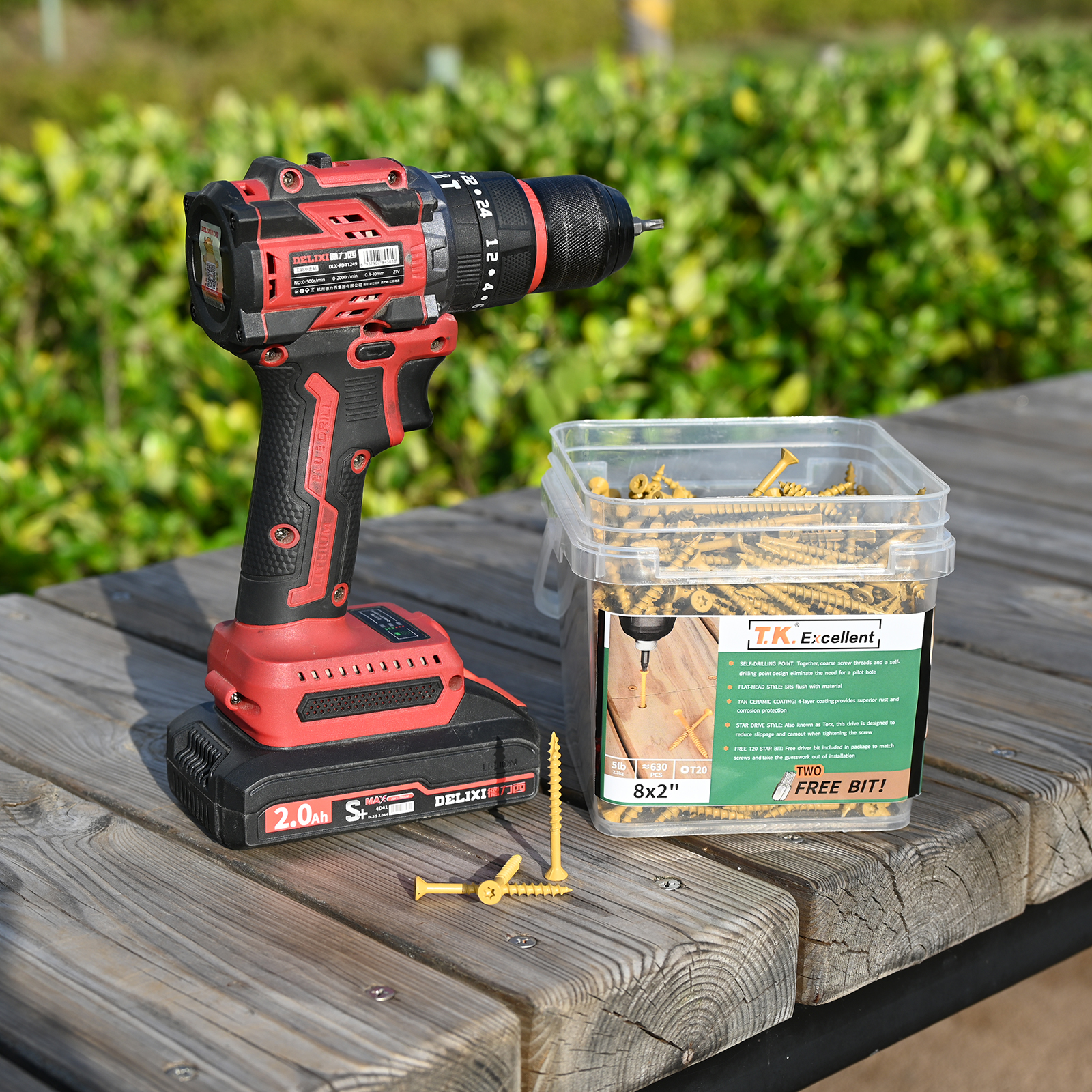 thumbnail video image 2 of T.K.Excellent Deck Screws Rust Resistant Wood Screws 2-1/2 inch Tan Exterior Steel Fasteners 395 Pcs, 2 of 9