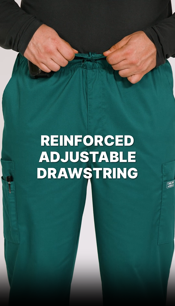 thumbnail video image 2 of Cherokee Workwear Core Stretch Men Scrubs Pant Drawstring Cargo 4243, 2 of 4
