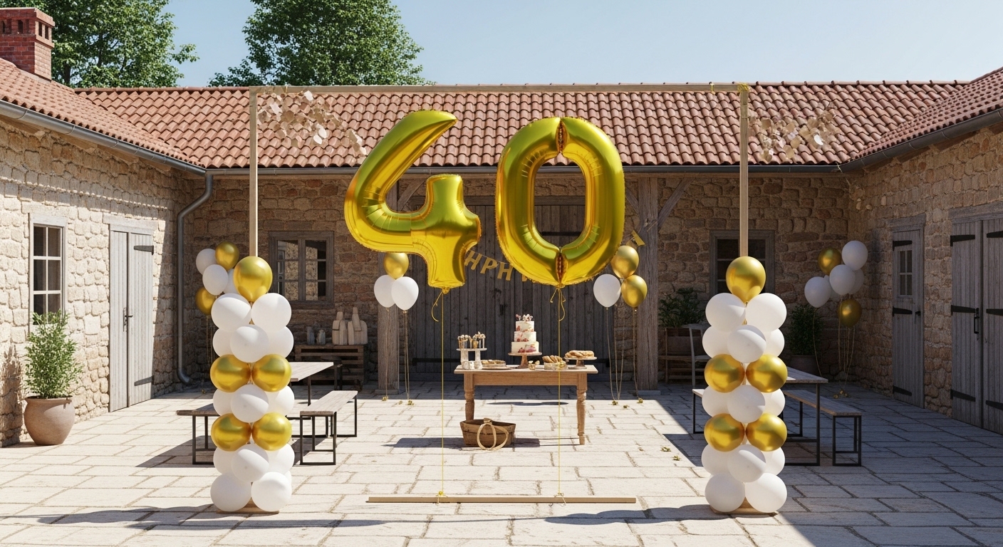 thumbnail video image 2 of Gold Number 40 Mylar Foil Balloon 32" - Helium or Air Inflatable Metallic Balloons for 40th Happy Birthday Party, Anniversary, Graduation Decorations, 2 of 9