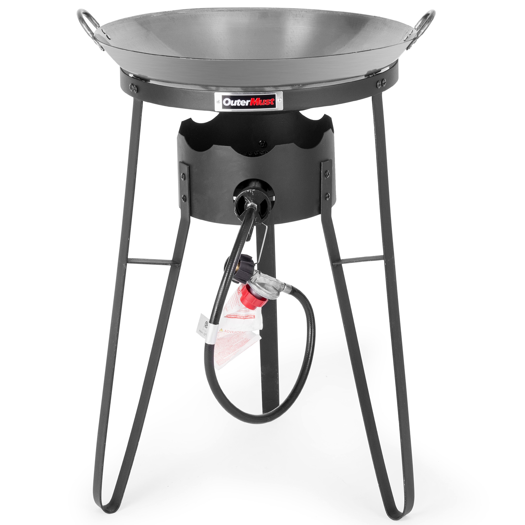 thumbnail video image 2 of OuterMust Outdoor Propane Cooker with 20" Wok and 54,000 BTU Burner for Outdoor Cooking, 2 of 6