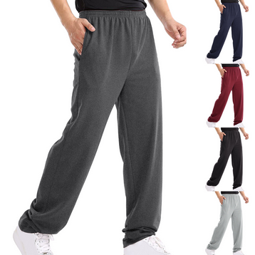thumbnail video image 2 of snowsong Mens Pants Mens Sweatpants Mens Autumn And Winter High Street Fashion Leisure Loose Sports Running Solid Color Lace Up Pants Sweater Pants Trousers Mens Jogger Pants Grey XL, 2 of 9