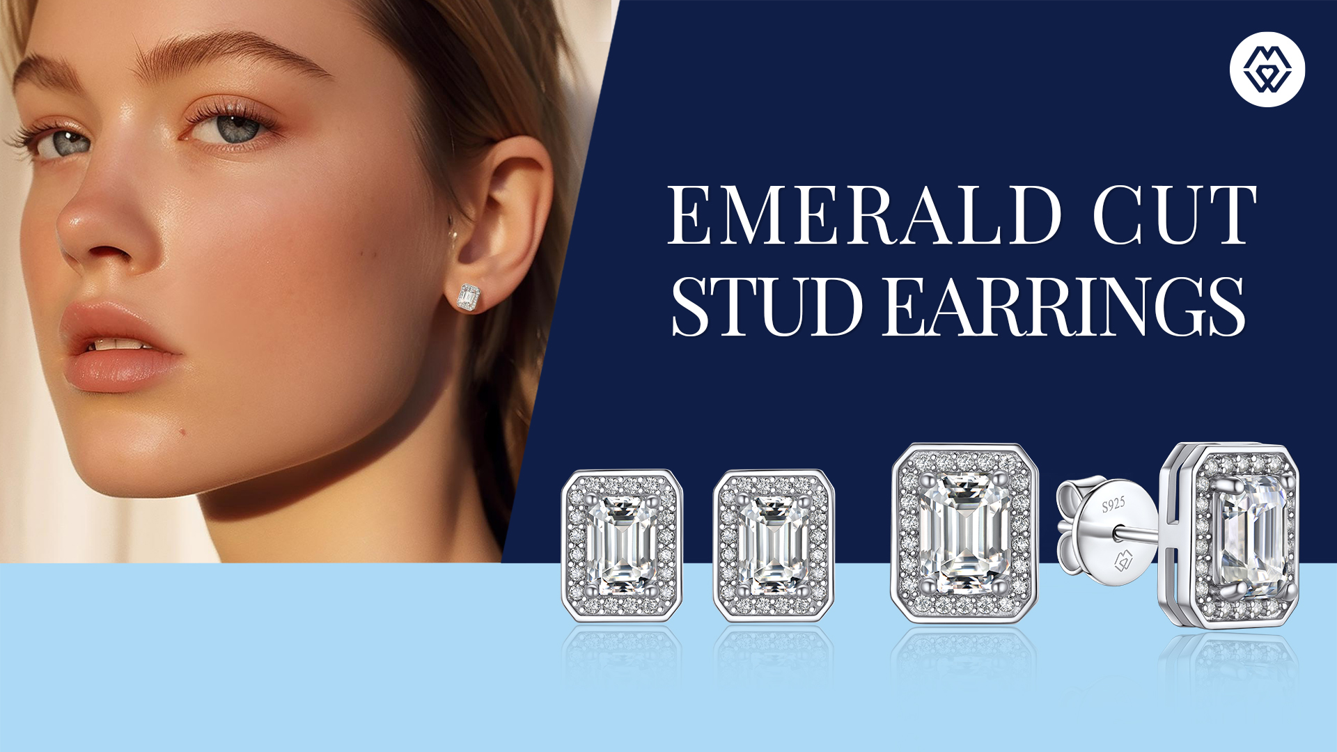 thumbnail video image 2 of MomentWish 1 Carat Moissanite Stud Earrings for Women, D Color VVS1 Simulated Diamond 925 Sterling Silver Earrings, 2 of 10