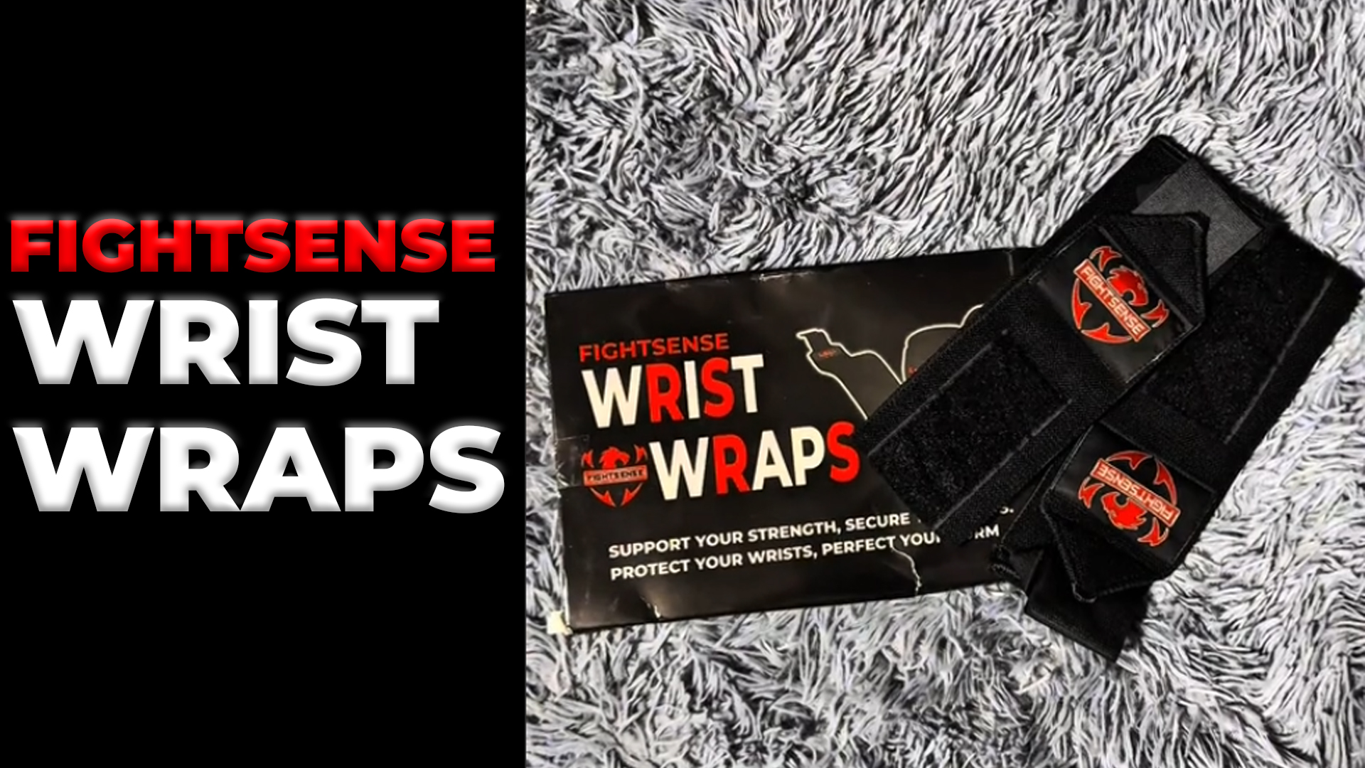 thumbnail video image 2 of Fightsense 18" Wrist Wraps for Weight Lifting with Thumb Loop – Wrist Wraps for Powerlifting Competition Support, 2 of 8