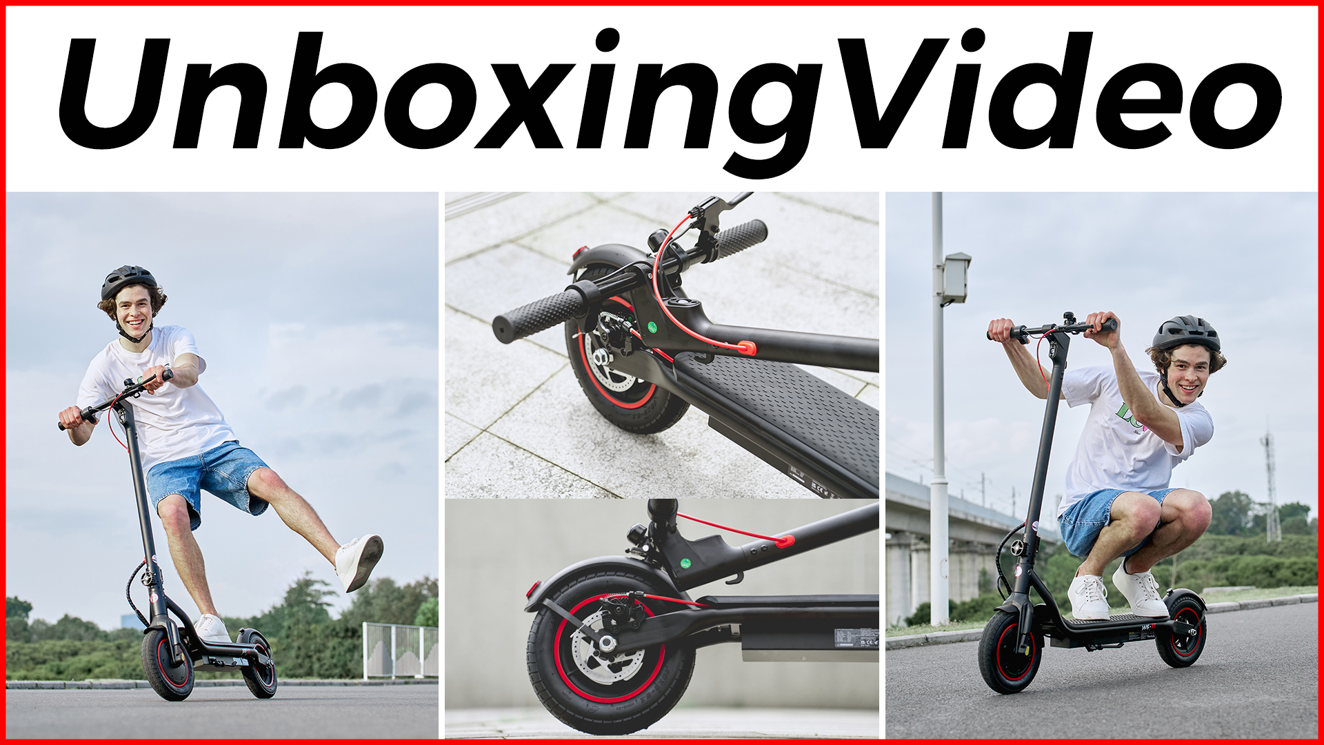 thumbnail video image 2 of LiteFive 500W Electric Scooter - 10" Tires, Up to 22 MPH & 23 Miles, 3 Speed Modes Foldable Commuter Electric Scooter for Adults, 2 of 7