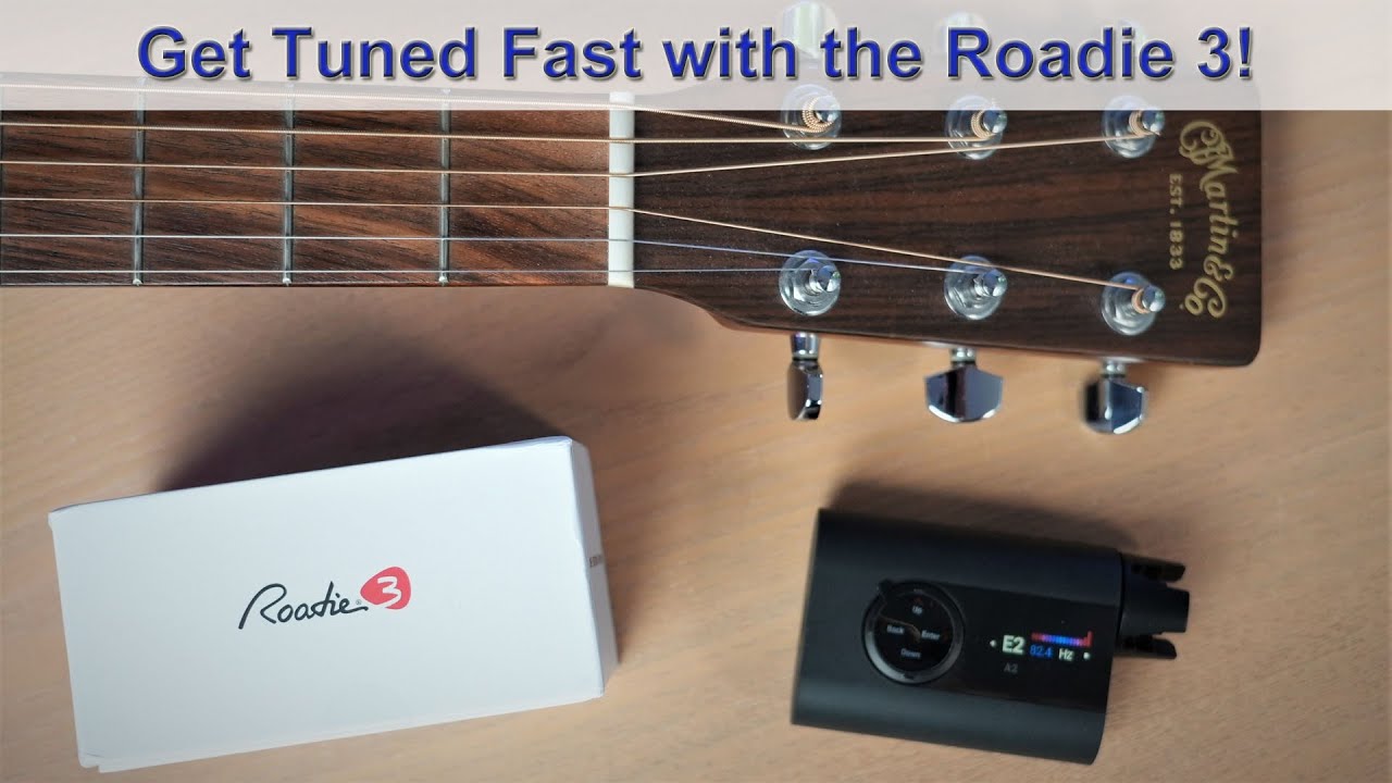 thumbnail video image 2 of ROADIE 3 | Smart Automatic Guitar Tuner, Metronome & String Winder | For Electric Guitars, Acoustic Guitars, 12-String Guitars, Ukulele, Banjo, Mandolin | 150+ Alternate Tunings, 2 of 10