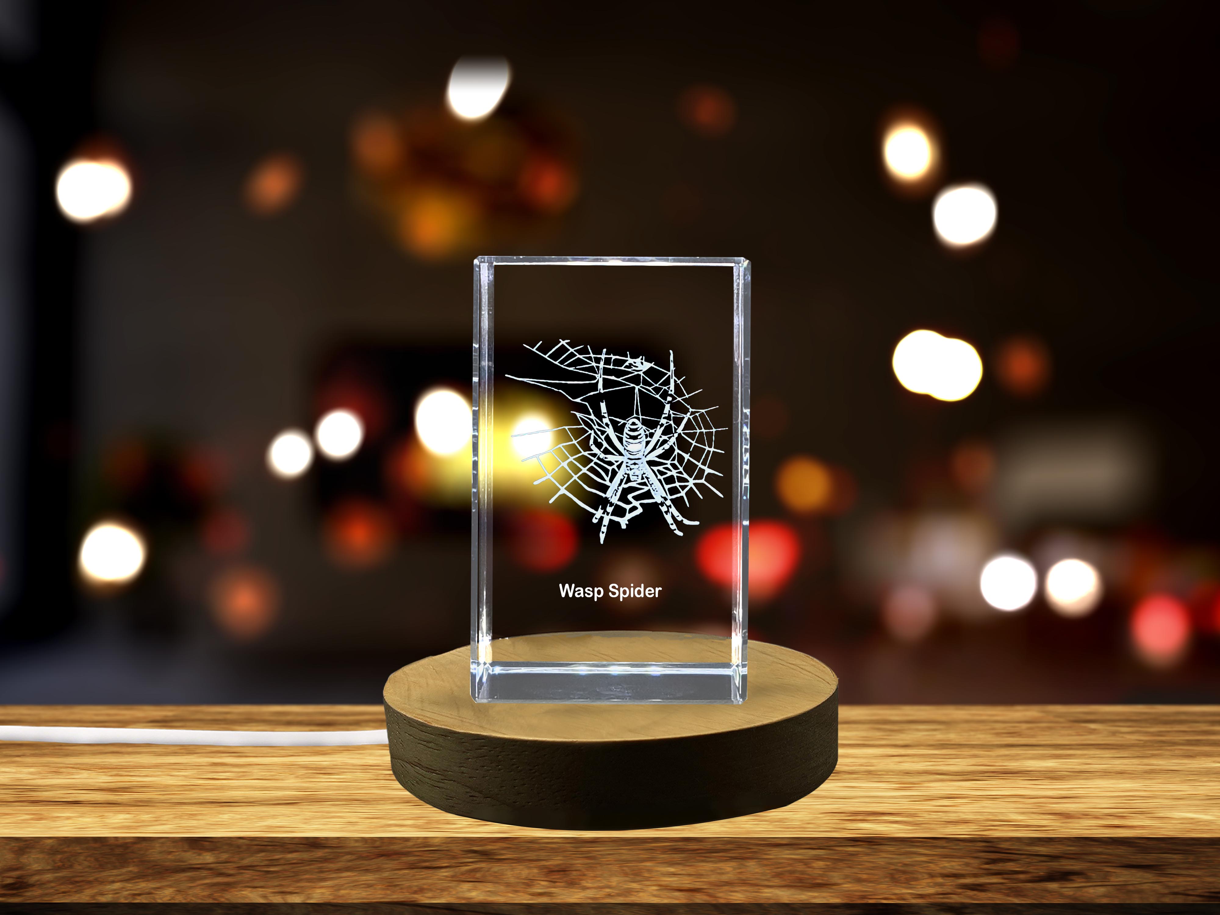 thumbnail video image 2 of Wasp Spider Crystal Statue - Sculpture of Argiope Bruennichi Insect, 2 of 7