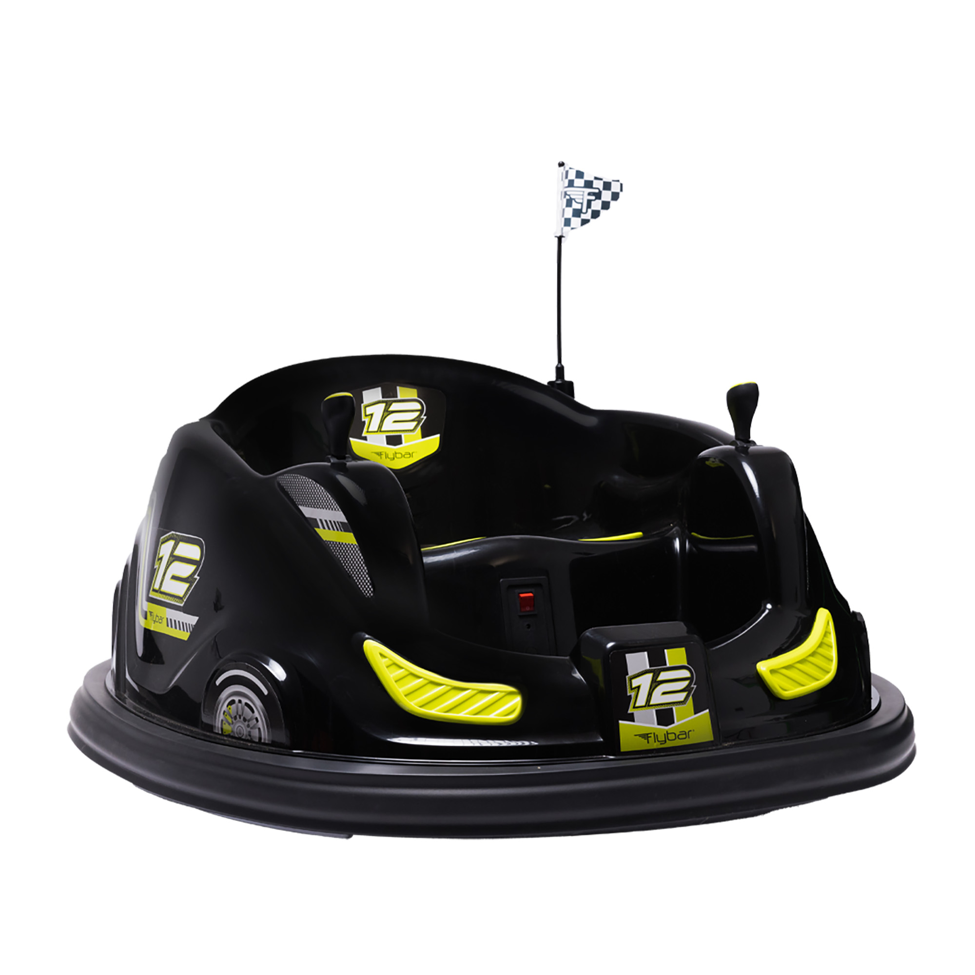 Flybar 12V Bumper Car XL, Battery Powered Ride on for Boys and Girls, Ages  6 and up to 175 lbs, Black 