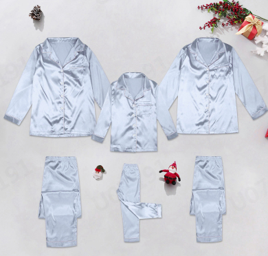 thumbnail video image 2 of HNMKIU Button Down Pajamas Sets Solid Two Piece Family Matching Sleepwear Loungewear Long Sleeve Nightwear Silver,Kids:7-8 Years, 2 of 10