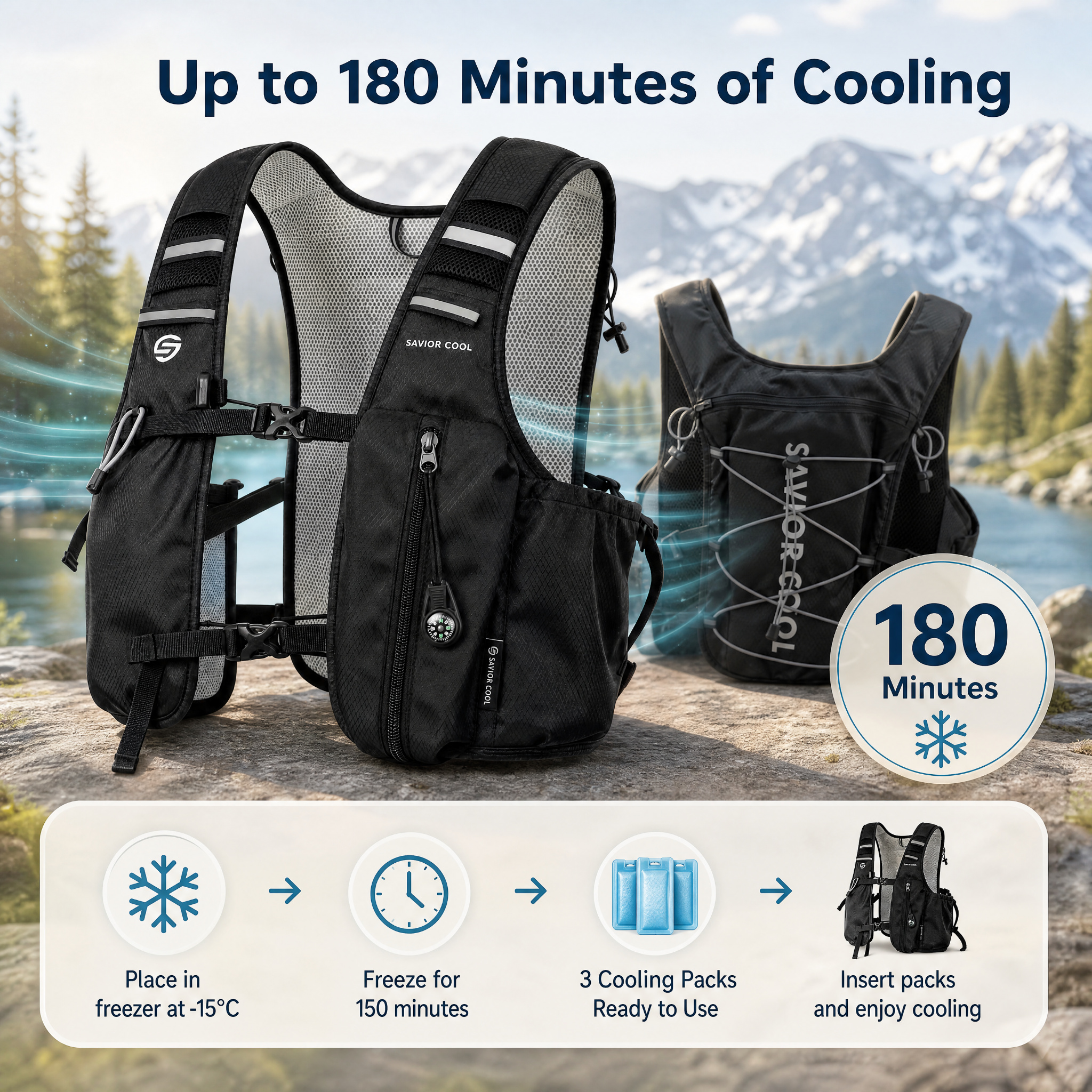 thumbnail video image 2 of SAVIOR HEAT 22L Hydration Backpack with 2L Water Bladder, Lightweight Running Hydration Vest for Men Women, Gear for Hiking Cycling Marathon Trail Running, 2 of 12