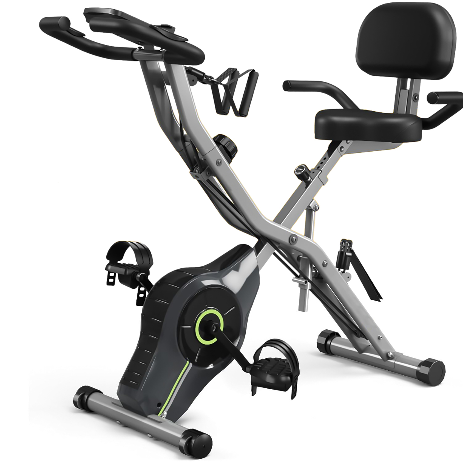 thumbnail video image 2 of MITONOS Exercise Bike for Home,5 in 1 Foldable Stationary Bike for Seniors,16 Level Adjustable Magentic Resistance,Women Recumbent Bike with 330LB Capacity,Indoor Cardio Workout Bike with Backrest, 2 of 11