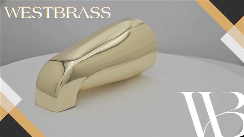 thumbnail video image 2 of Westbrass E531-1F-01 5-1/4" Standard Front Connection Tub Spout, Polished Brass, 2 of 10