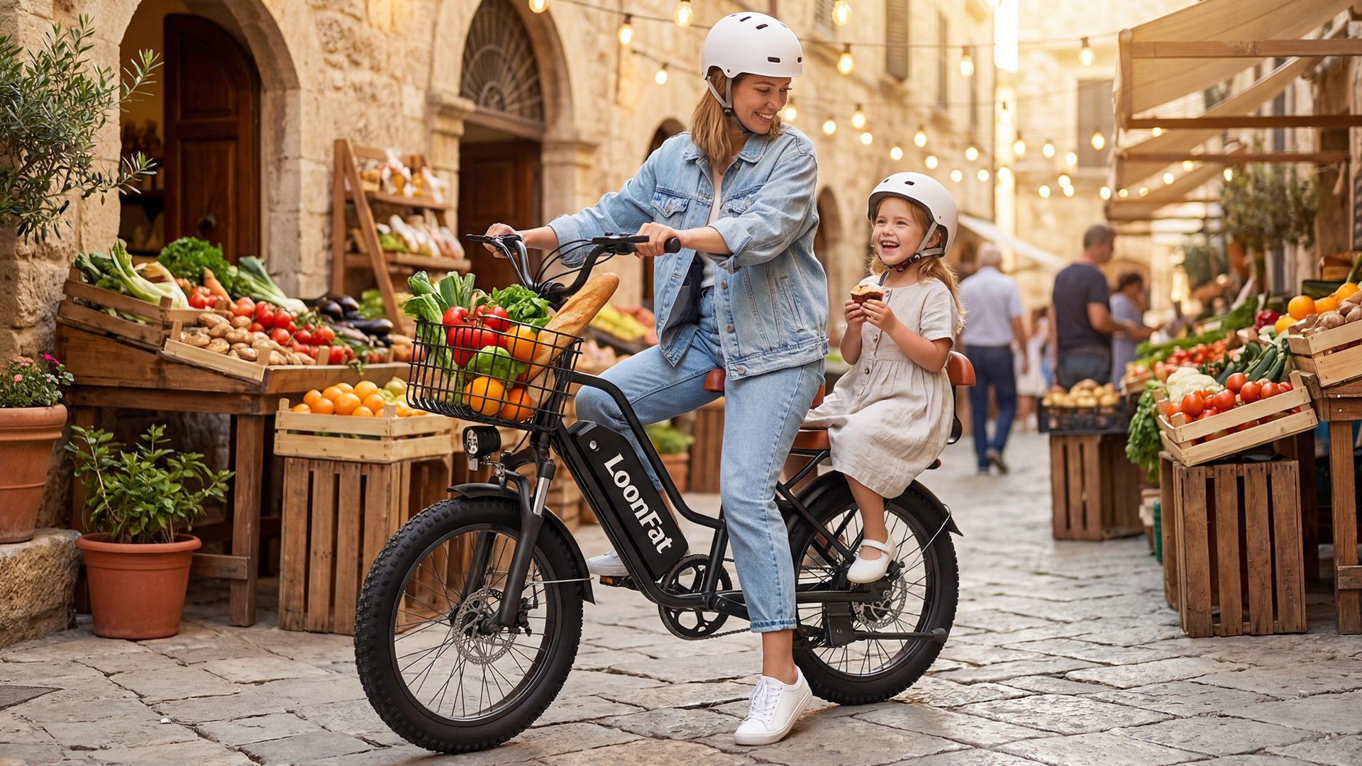thumbnail video image 2 of LoonFat Electric Bike for Women Men, 48V 15.6AH Adult Ebike, 30-70 Miles Range, Peak 750W Motor 20MPH, 20" Fat Tire Electric Commuter Bike, 2 of 9