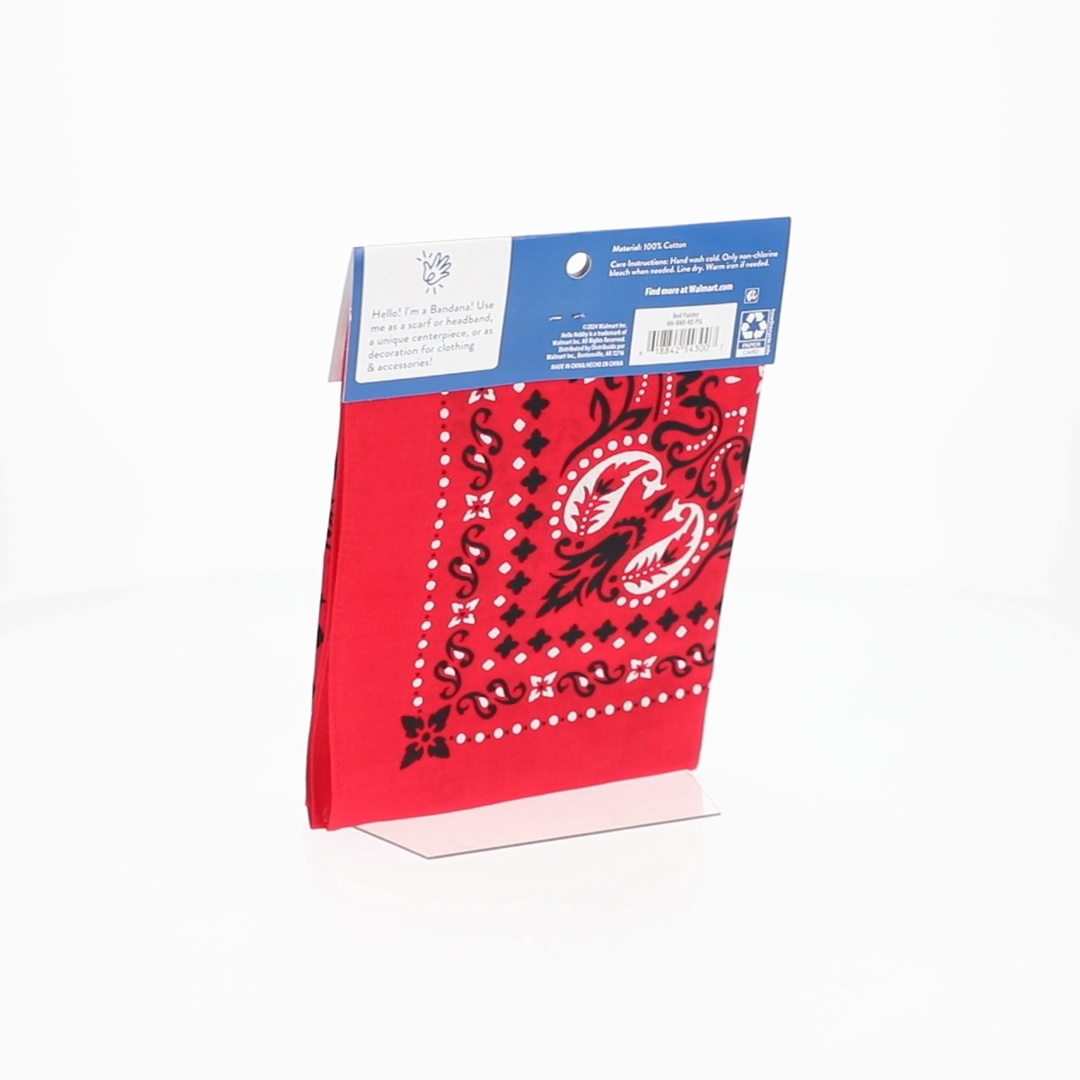 ATLAST&CO. BANDANA アットラスト バンダナ レッド Hello Hobby Unisex Cotton Bandana Red Paisley Stylish Head Cover