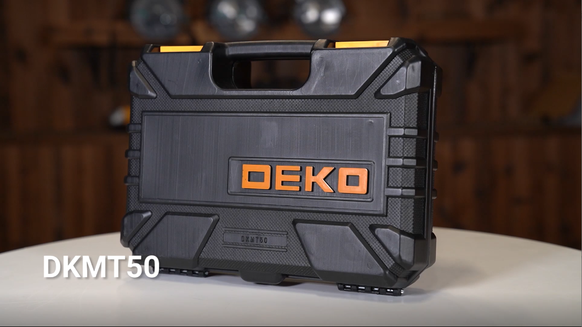 thumbnail video image 2 of DEKOPRO 50-Piece Household Tool Kit with Plastic Toolbox, Essential Tools for Office and College Repairs, 2 of 8