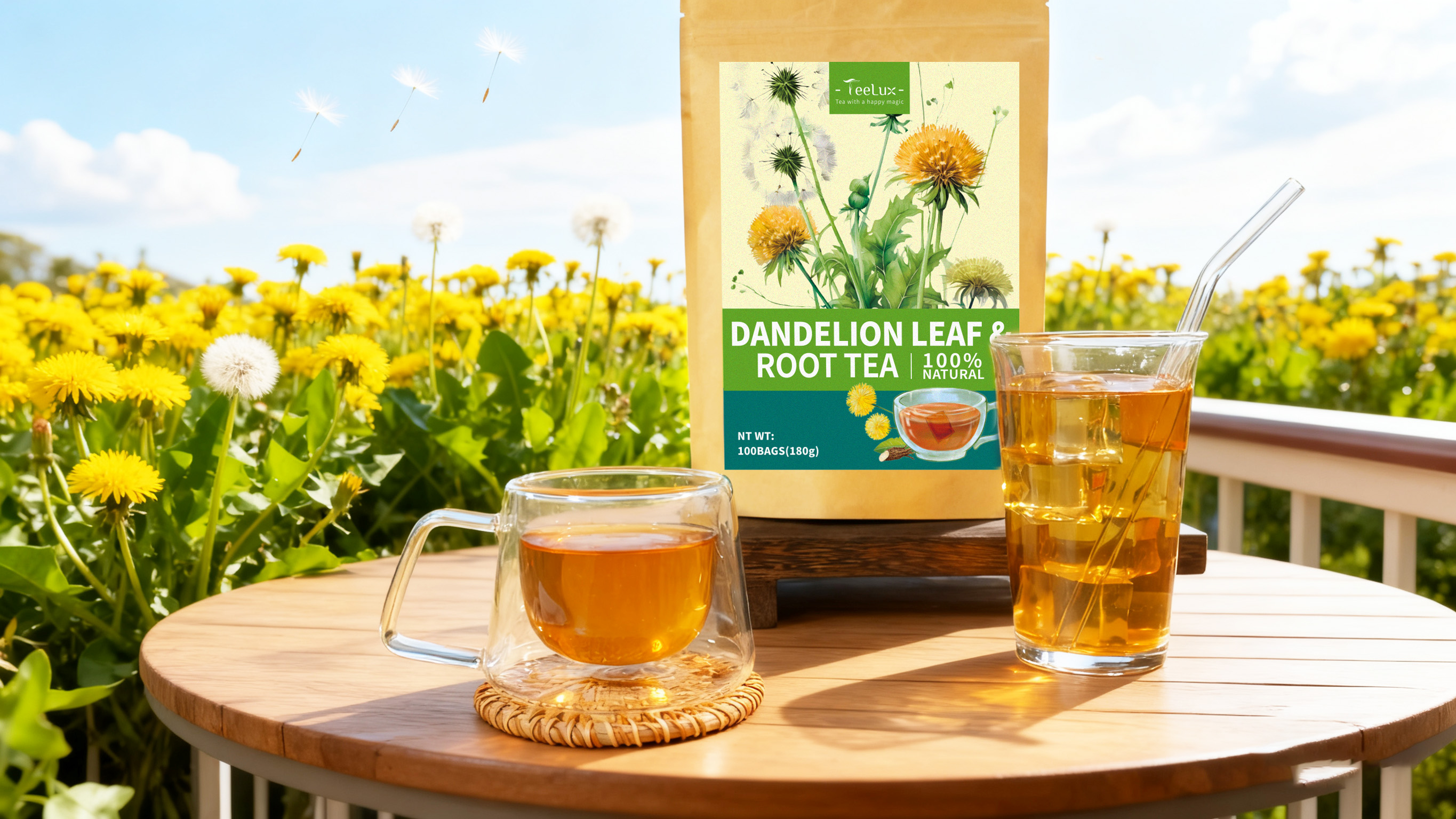 thumbnail video image 2 of TeeLux Dandelion Leaf & Root Tea, Robust Roasted Dandelion Root with Mild Dandelion Leaf, 100 Count, 2 of 9