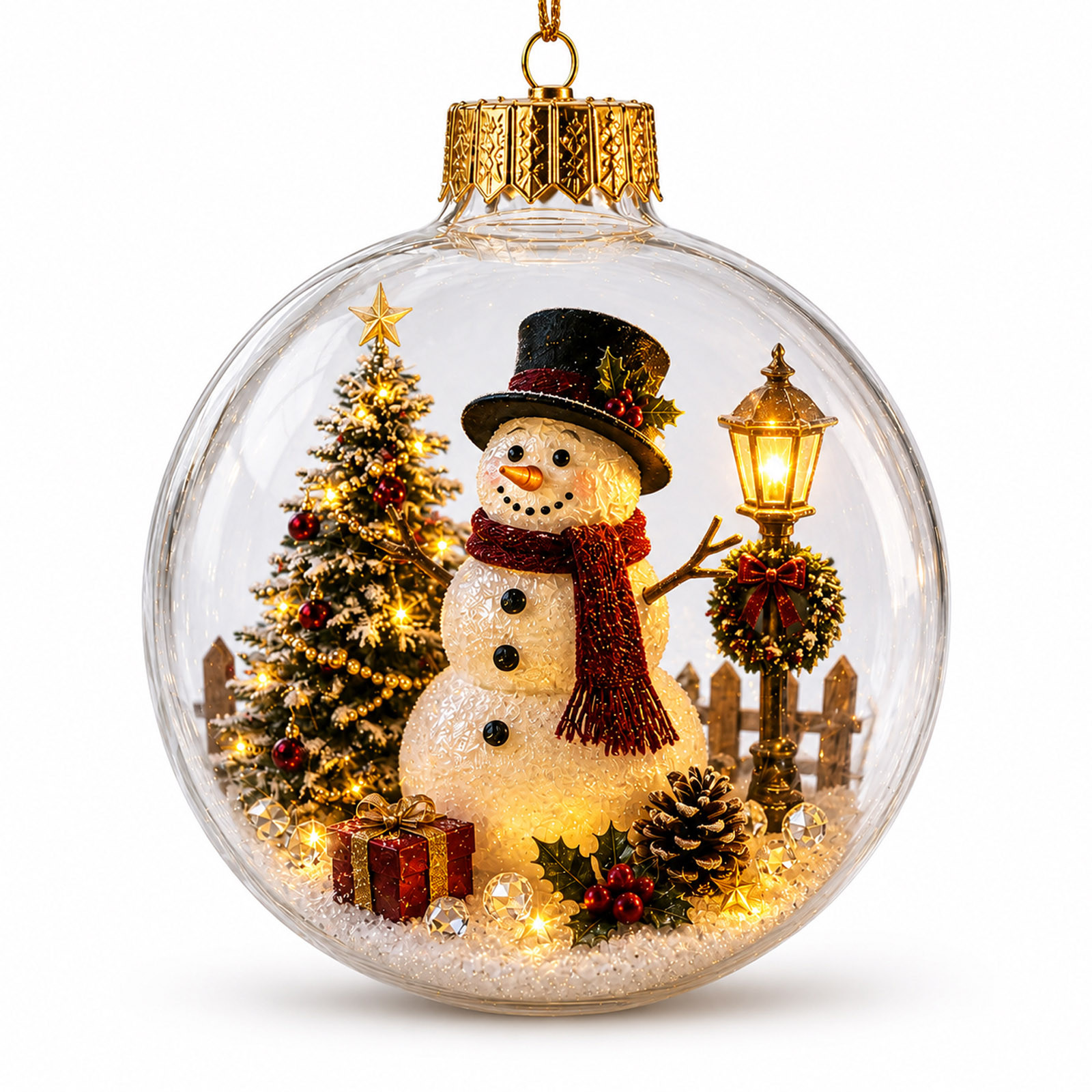 thumbnail video image 2 of Yyuenw Christmas Story Ornament Ball, Light-up Mini Holiday Scene with Warm Led Light, 3.94"/100mm Mini Scene Hanging Bauble, Christmas Tree Decoration, 2 of 9