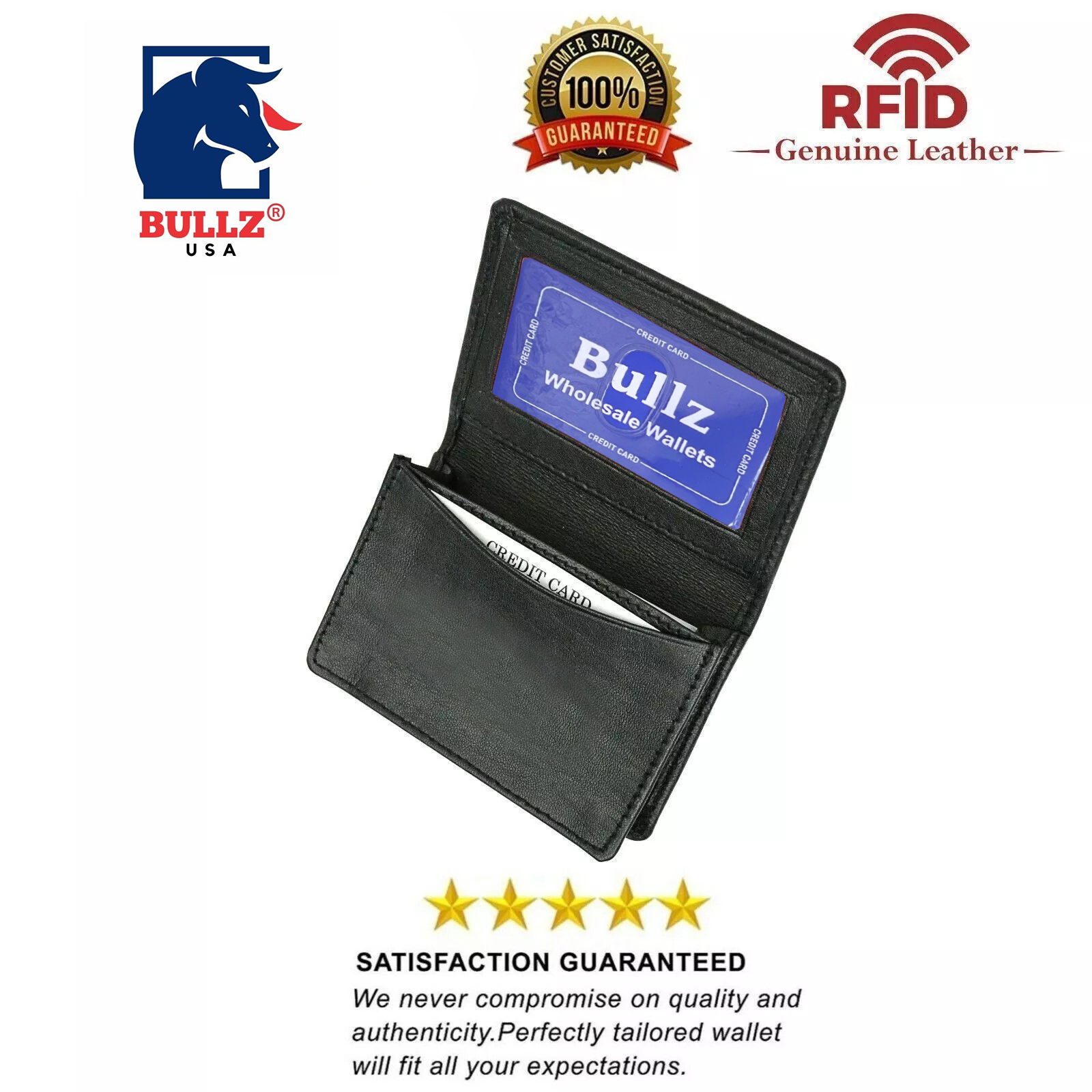 thumbnail video image 2 of Texan Bull Credit Card Holder RFID Signal Blocking Unisex Slim Bifold Business Card Organizer Wallet, 2 of 7