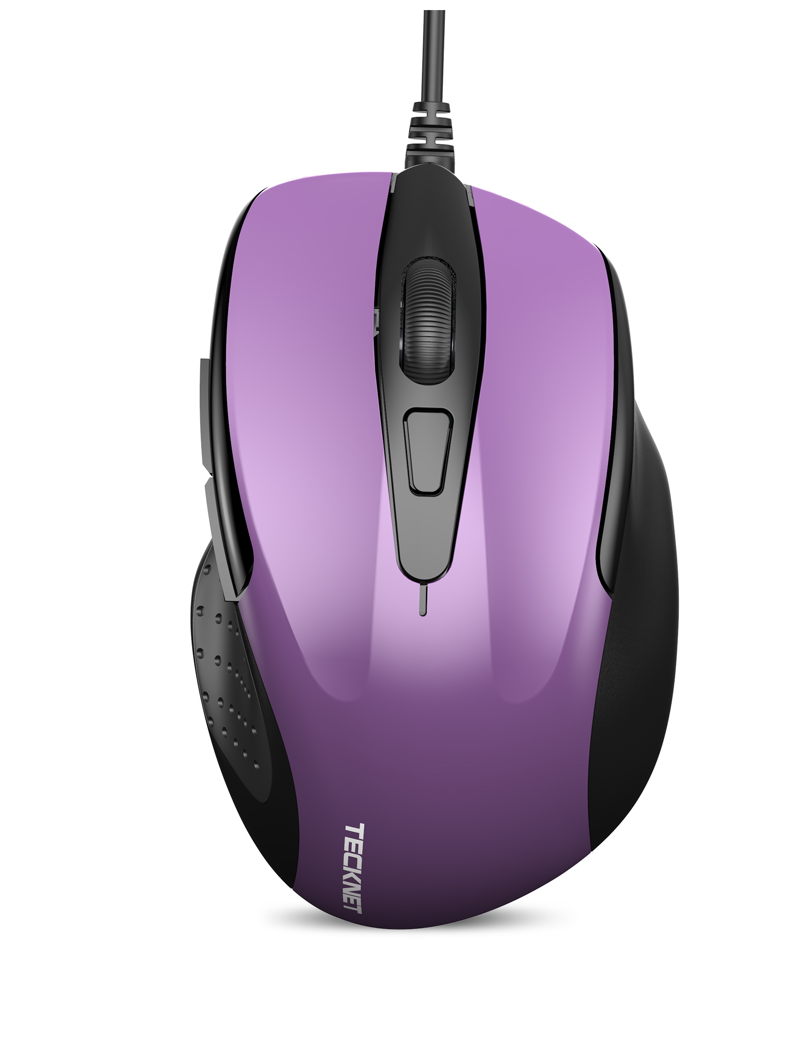 thumbnail video image 2 of TECKNET Wired Mouse, 6-Button Corded with 4 Adjustable DPI, Optical Ergonomic Design, 5FT Cord for Laptop, Chromebook, PC, Desktop, Mac, Notebook - LT.Purple, 2 of 9