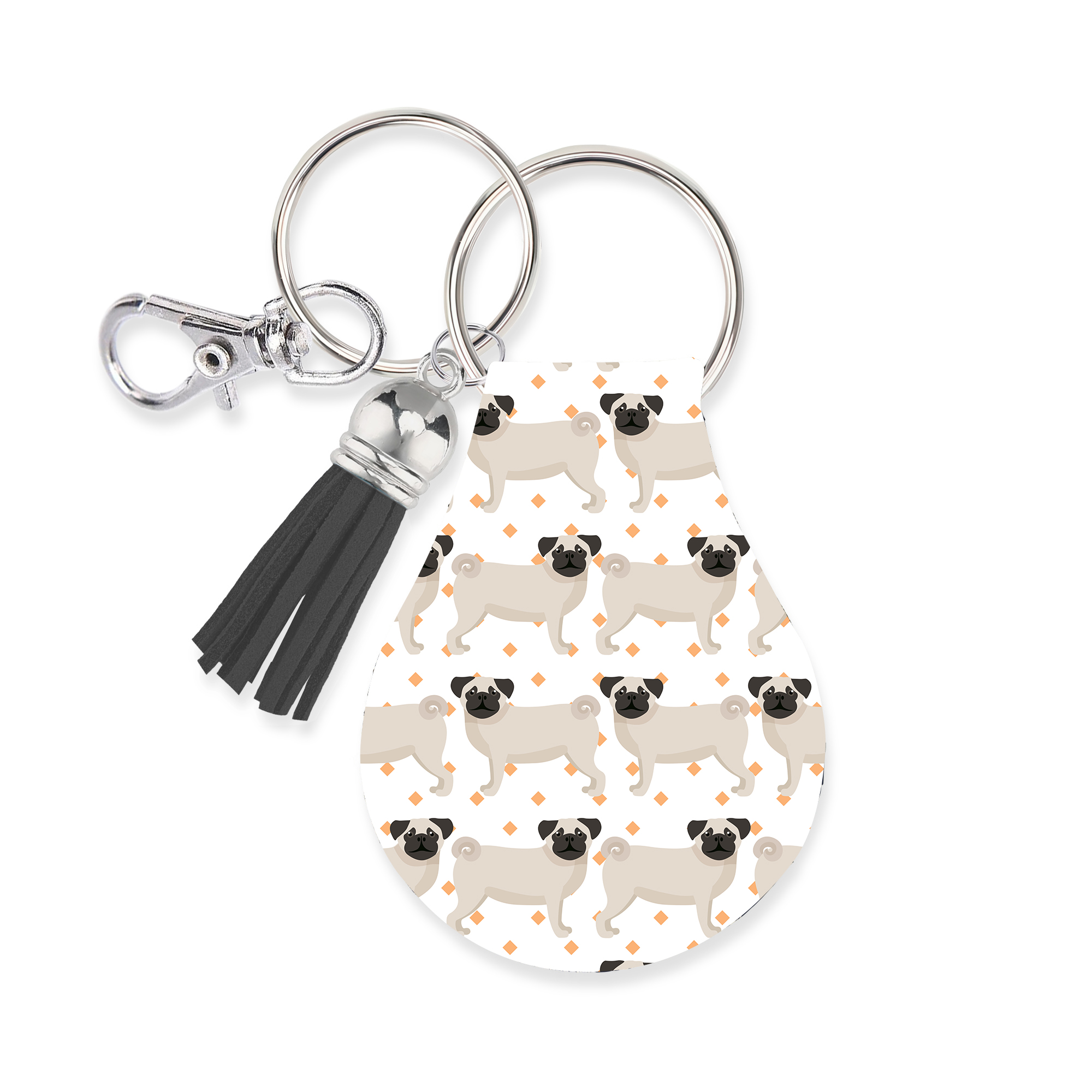 thumbnail video image 2 of Jolitee Neoprene AirTag Compatible Case Keychain – Durable & Stylish Holder with Secure Ring and Clip, Compatible with Apple AirTag (Pug), 2 of 7