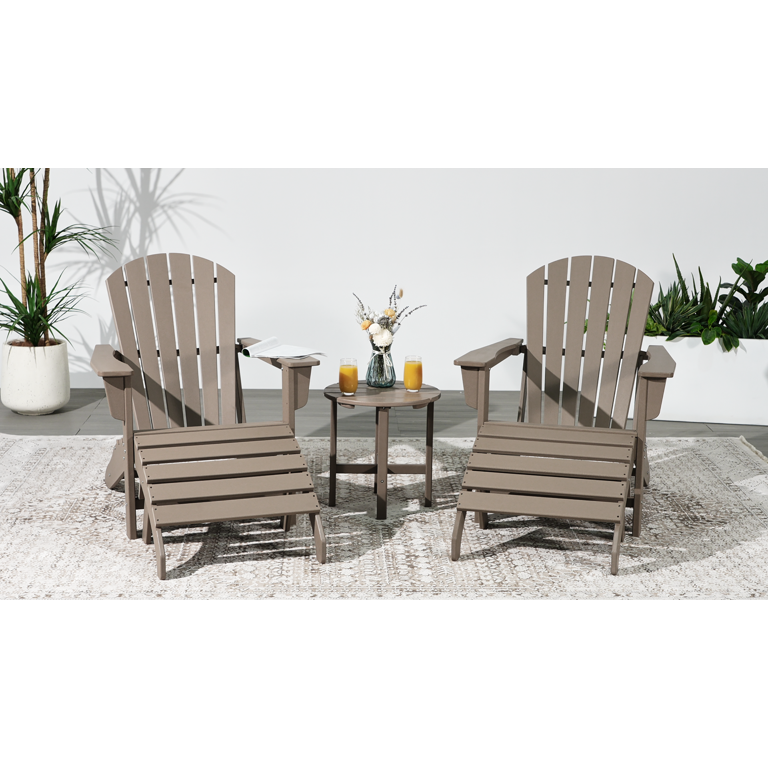 WestinTrends Dylan Outdoor Adirondack Chair With Ottoman And Side