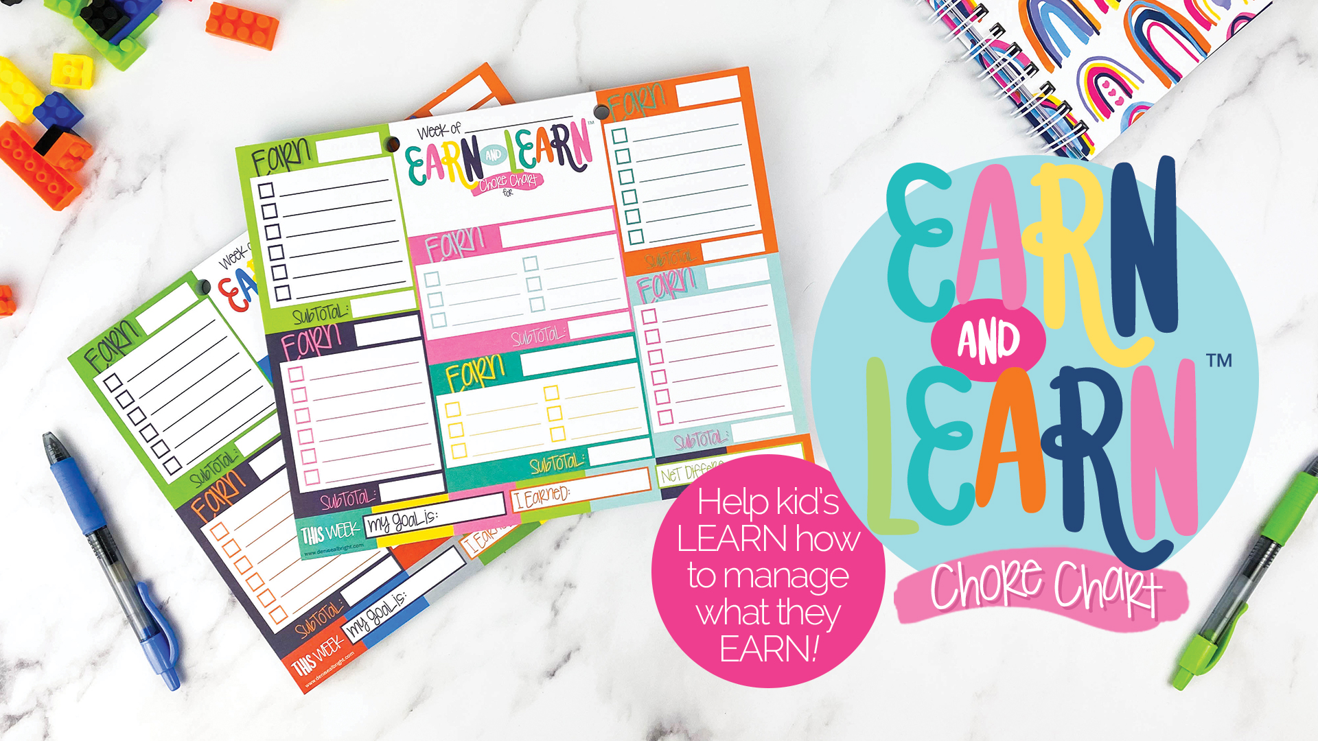 thumbnail video image 2 of Earn & Learn™ Kids Money Management | Chore Chart | Kids Budget Spending & Savings Tracker | Learn how to Earn, Save, Spend & Share, 2 of 8