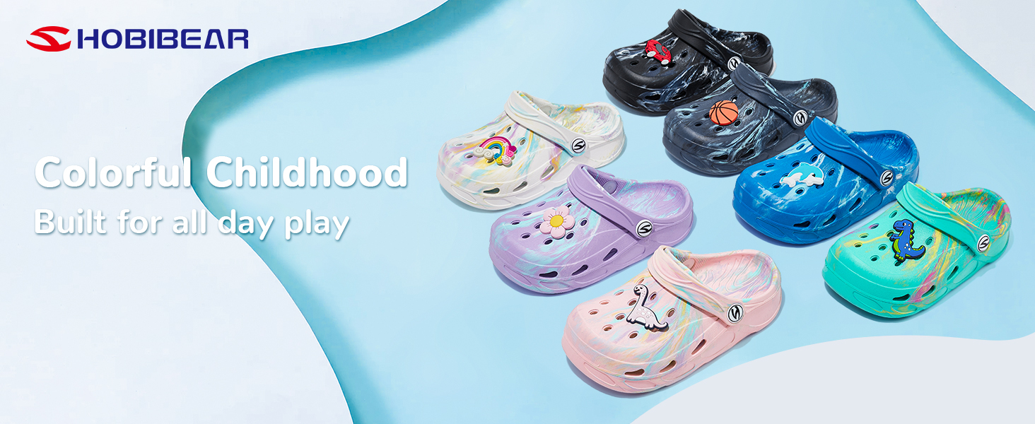 thumbnail video image 2 of GUBARUN Boys and Girls Garden Clogs Slip on Children Sandals Water Shoes, 2 of 6