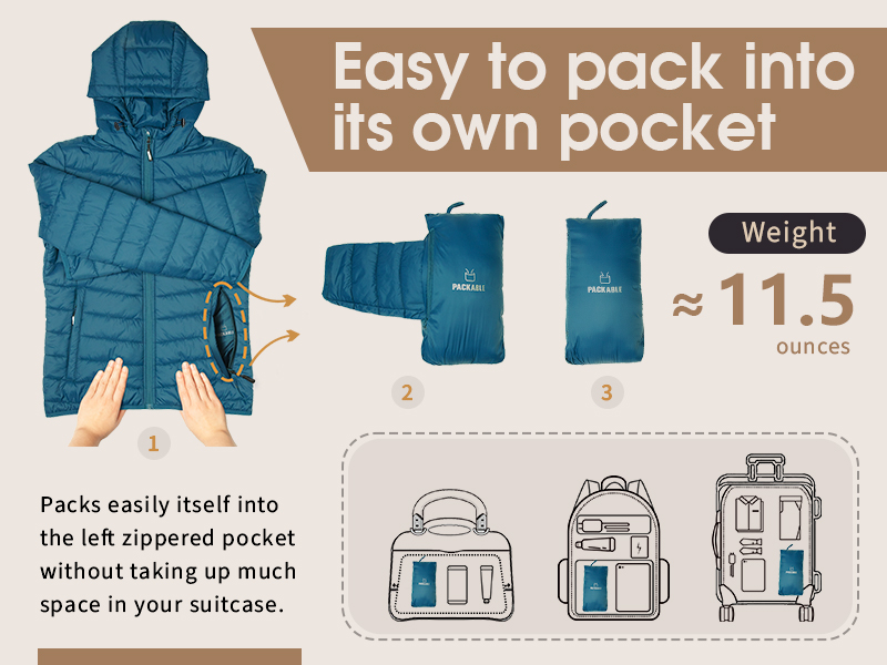 thumbnail video image 2 of Off Road Ventures Women's Lightweight Puffer Jacket Packable Waterproof Hooded Winter Quilted Puffer Coat for Traveling Snow Ski, 2 of 8