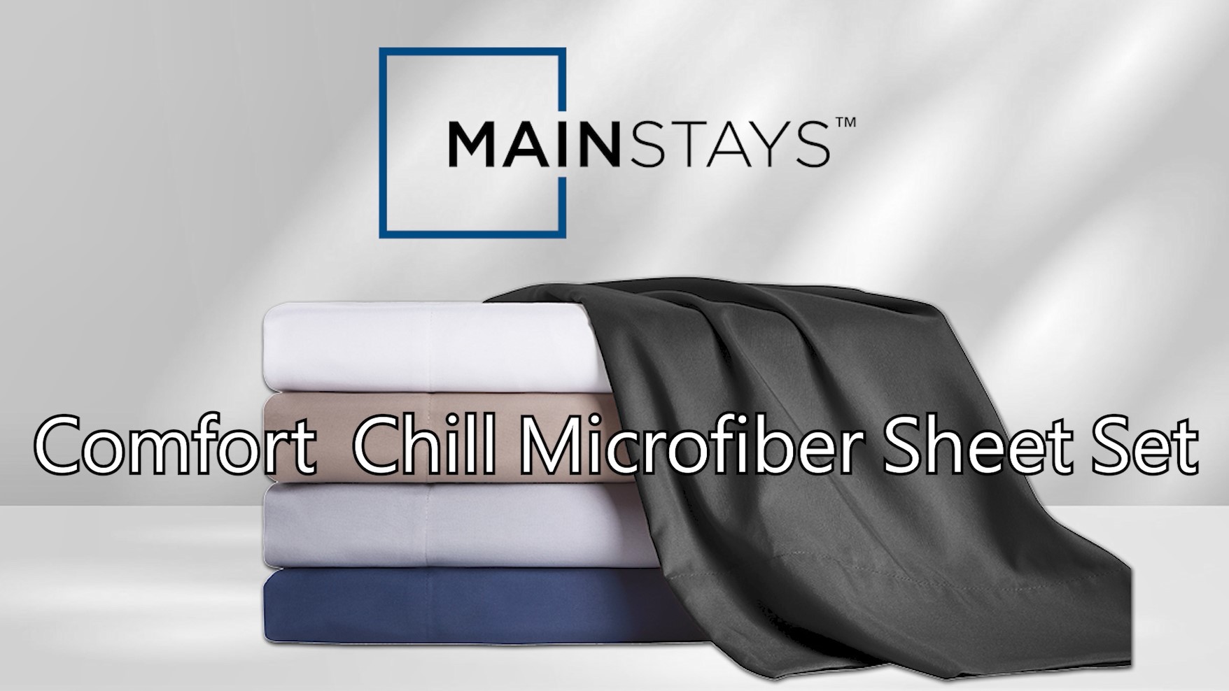 thumbnail video image 2 of Mainstays Comfort Chill Microfiber Pillowcase Set, Standard/Queen, Rich Black, 2 Piece, 2 of 7