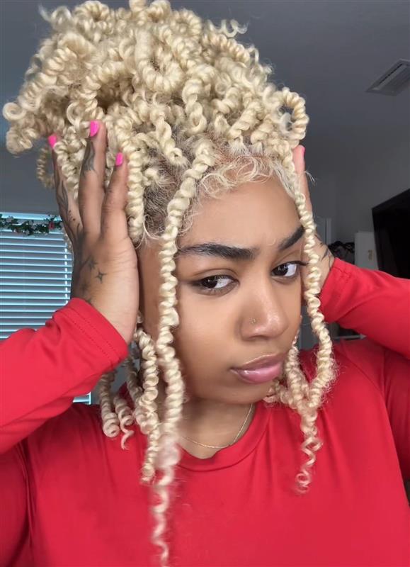 thumbnail video image 2 of LUXLUXE 16" Passion Twist Lace Front Wig for Black Women | Curly 4×5 Hand-Tied HD Lace Braided Hairline for Party, Wedding, Cosplay & Daily Wear, 2 of 13