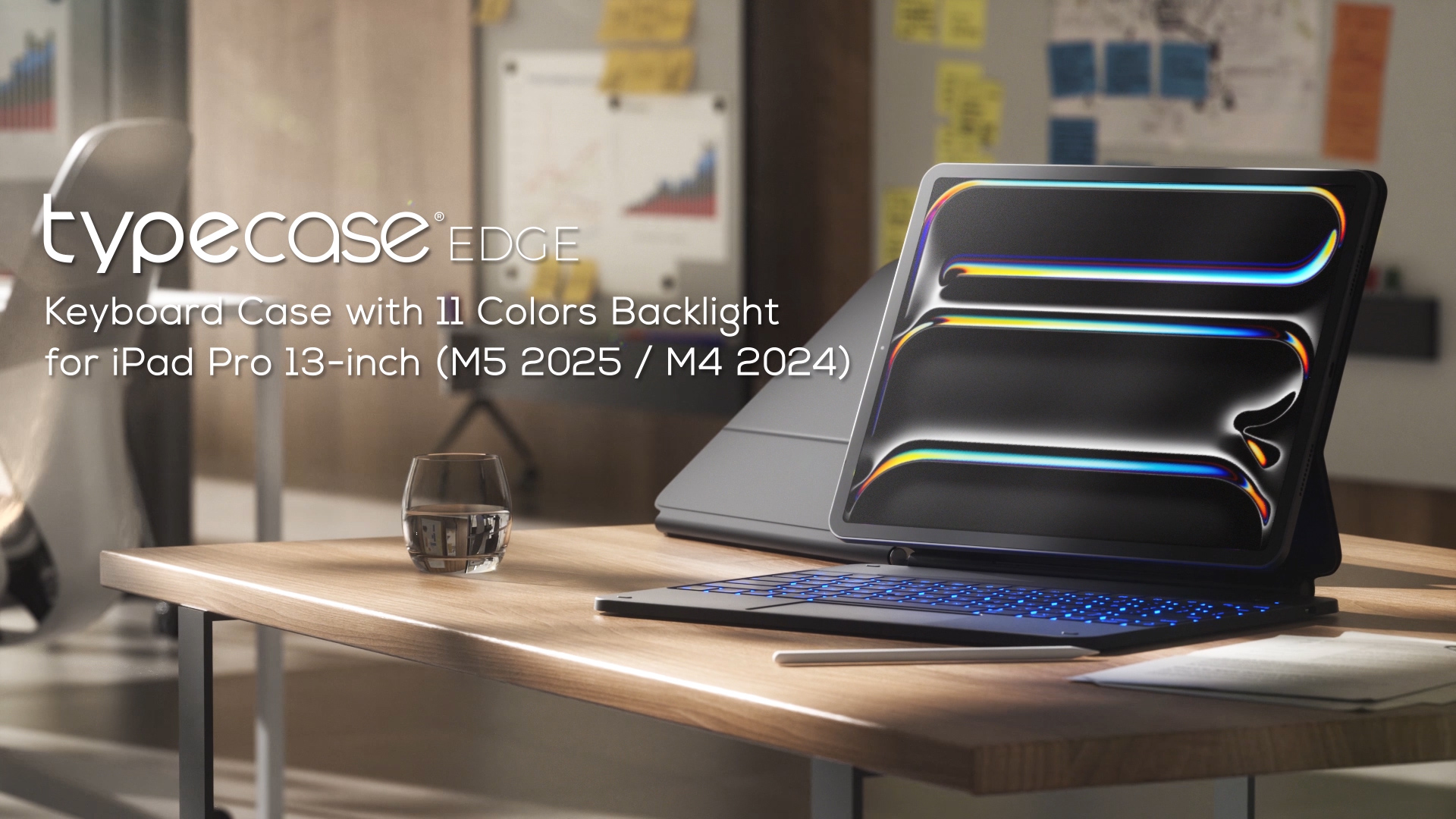 thumbnail video image 2 of typecase Magic Keyboard Case for iPad Pro 13-inch (M4, 2024), Magnetic Stand, Multi-Touch Trackpad, 11 Colors Backlight with Pencil Holder (Black), 2 of 8