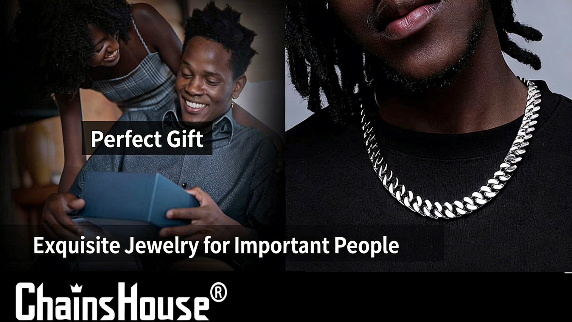 thumbnail video image 2 of ChainsHouse Mens Silver Necklaces Stainless Steel Miami Cuban Link Chain Necklace for Men 9mm Chains Jewelry Gift for Him Boyfriend Husband Father Son, 18", 2 of 9