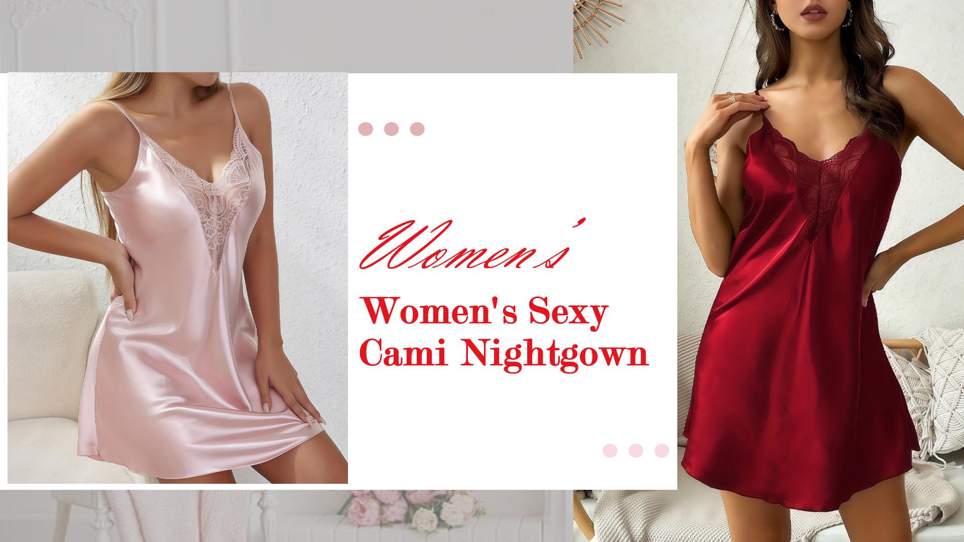thumbnail video image 2 of Aivtalk Women's Nightgown Satin Nightshirts Lace Trim Cami Dress Sleepwear V-neck Sleeveless Short Negligee Comfy Adjustable Spaghetti Strap Chemise Nightwear Purple XL, 2 of 7
