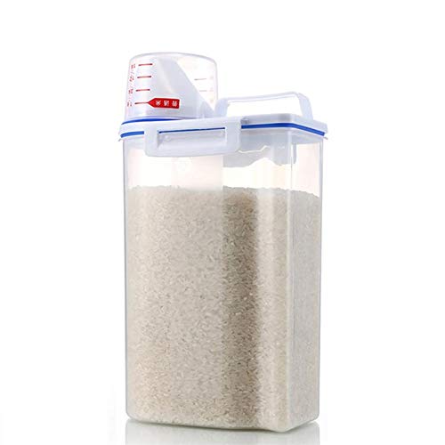 thumbnail video image 2 of SeekLGT Grain Storage Tank Rice Dispenser 25 lbs Capacity Sealed Container for Sugar, Cereal, and Pantry Organization, 2 of 6
