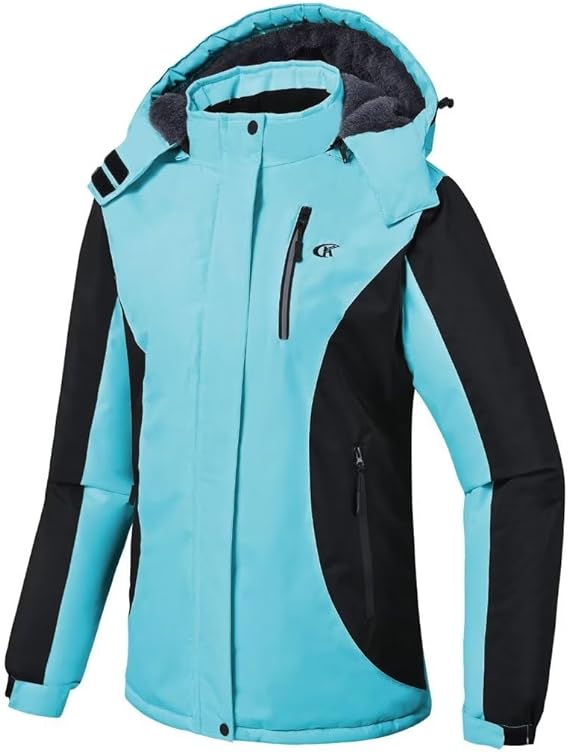 thumbnail video image 2 of NEIKU Women's Skiing Snowboarding Jackets Fleece Hood Mountain Snow Coat Black L, 2 of 7