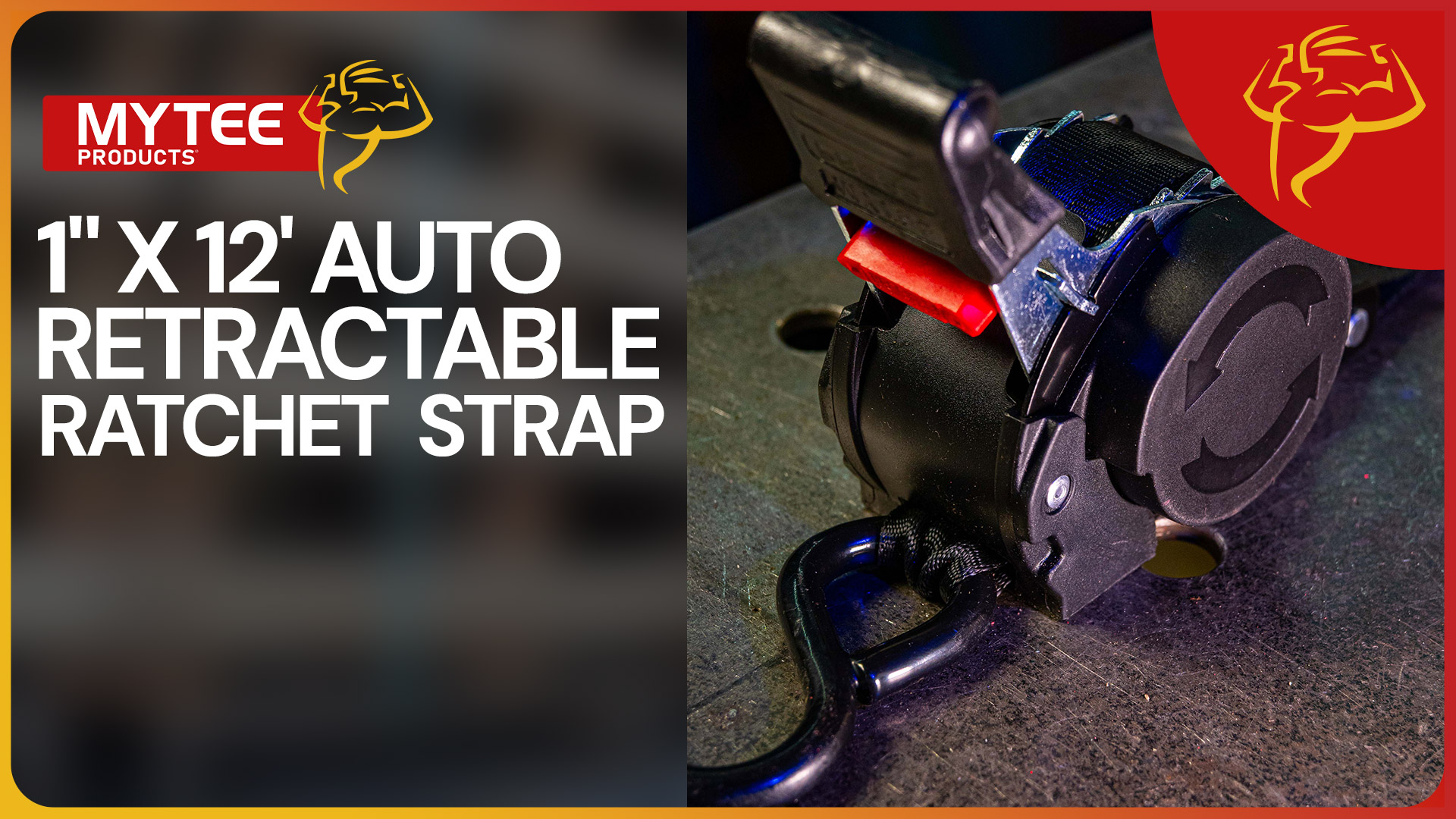 thumbnail video image 2 of 20 Pack 1" x 12' Retractable Ratchet Straps | Auto Retract NO-RATCHETING Ratchet Straps with Coated S Hook Tiedowns for Motorcycles, ATVs, Bikes: Tight & Secure Pickup Trailer Tie-Down, 2 of 17