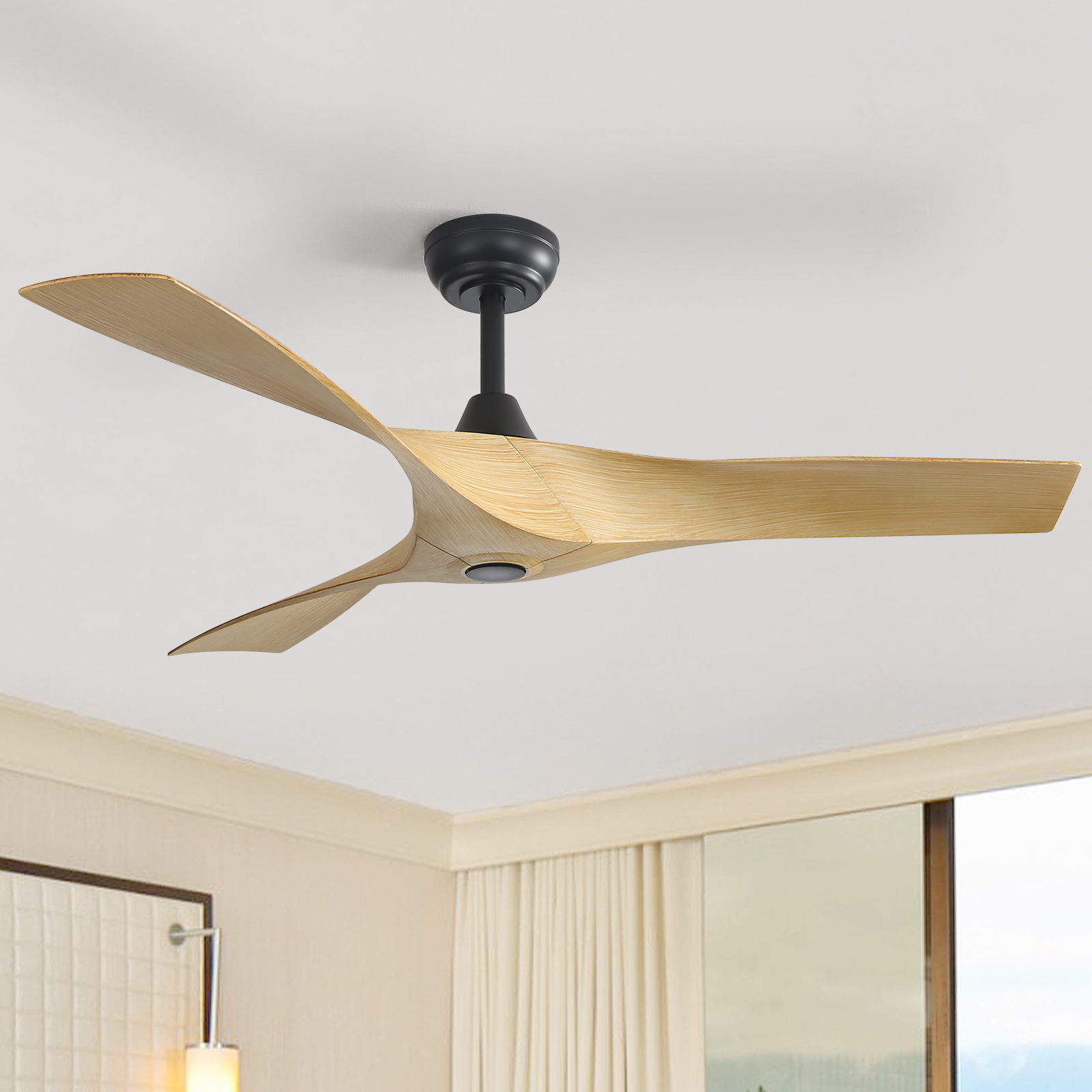 thumbnail video image 2 of Sofucor 52 Inch Propeller ABS Ceiling Fan No Light, Low Profile Downrod Mount Ceiling Fans with Remote, 2 of 12