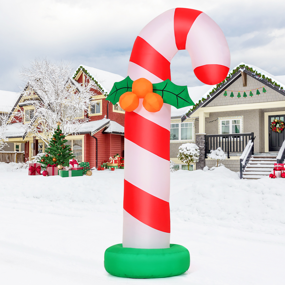 thumbnail video image 2 of GOOSH 6 FT Christmas Inflatables Giant Candy Cane Decorations, Candy Cane Inflatable with Built-in LEDs, Outdoor Christmas Decorations Clearance for Xmas/Holiday/Party, 2 of 8