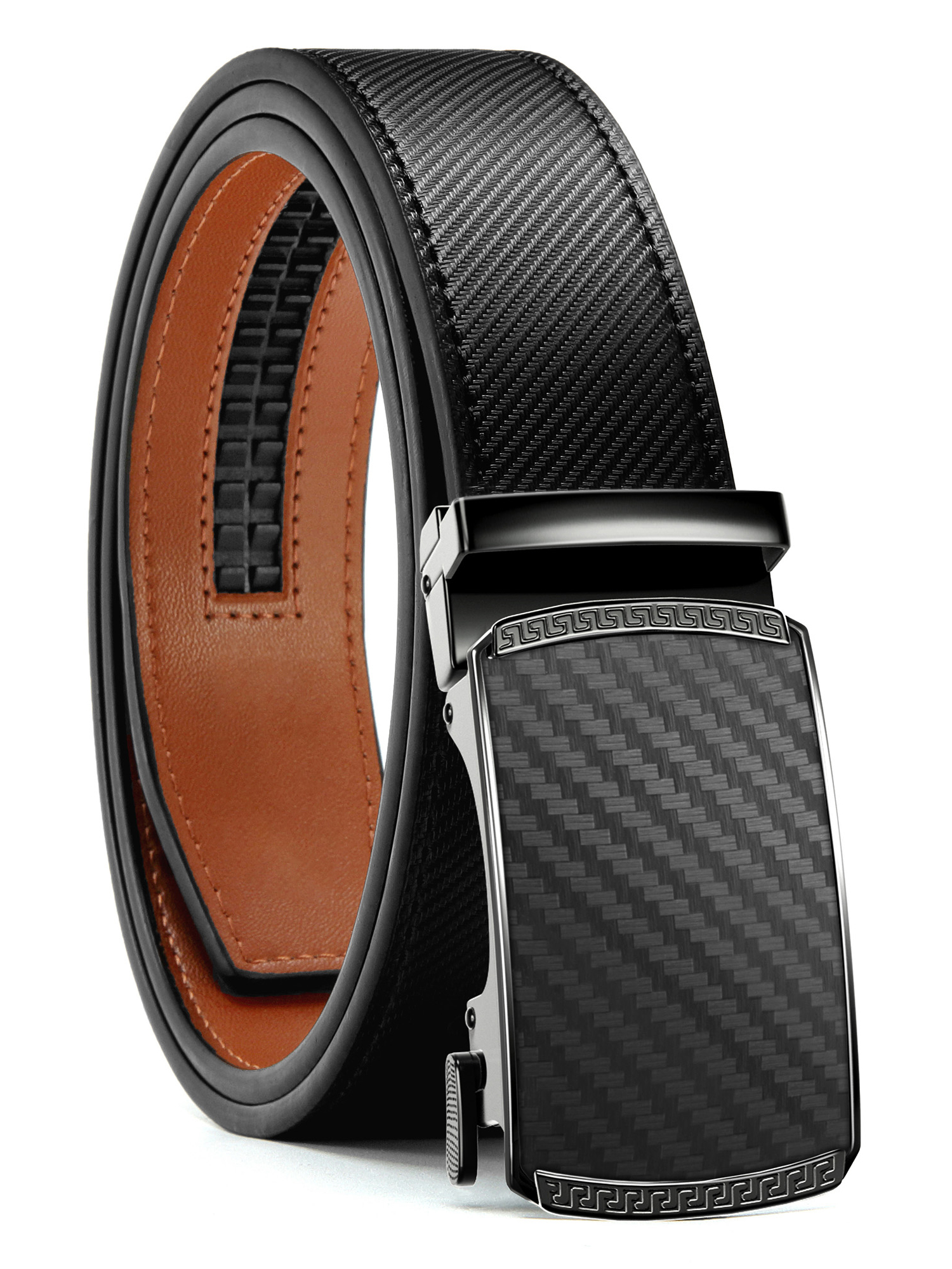 YOETEY Mens Leather Belt, Ratchet Belt, Adjustable Fit, 1 3  display picture 1