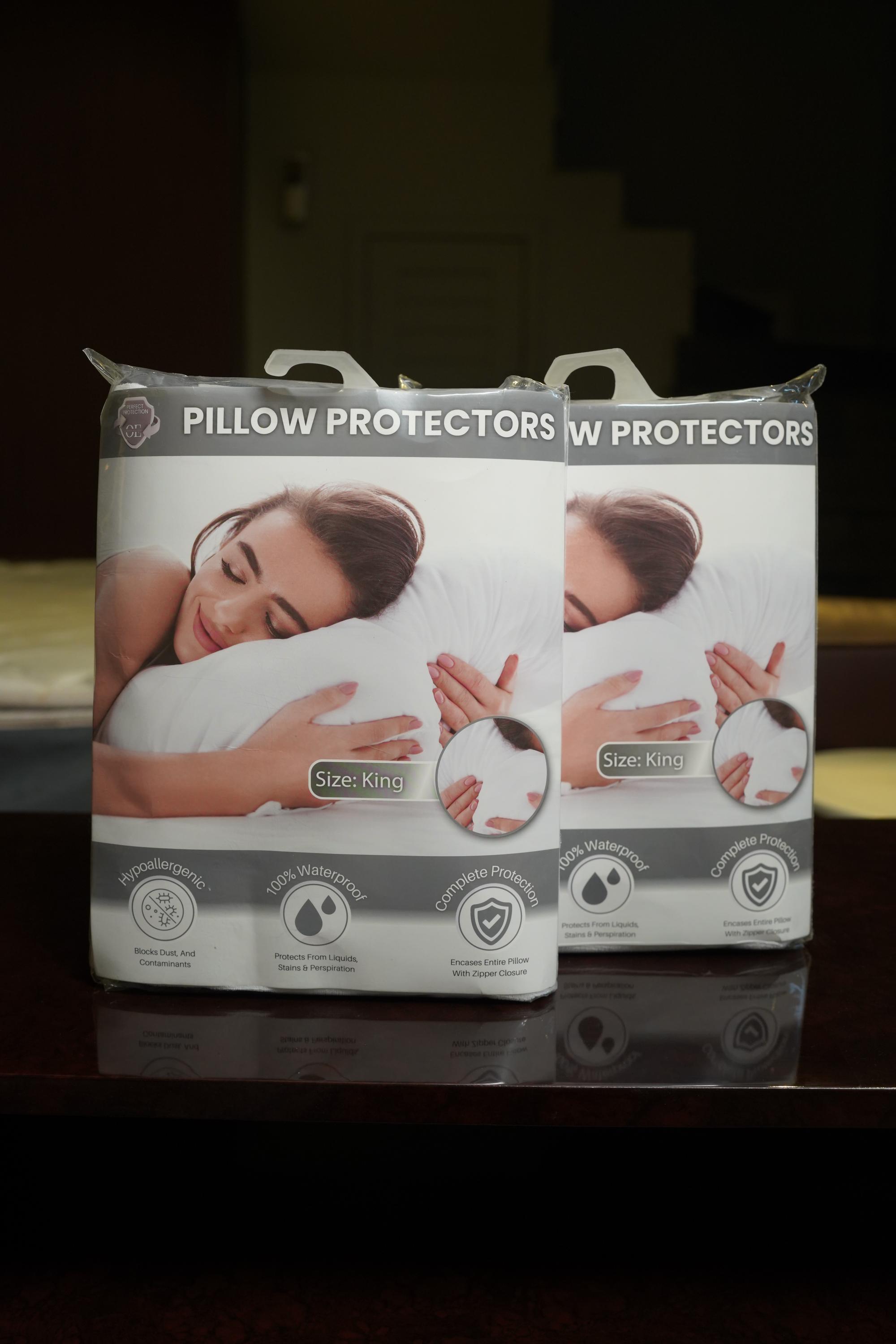 thumbnail video image 2 of Orimono Elegance Waterproof Pillow Protectors (Pack of 4) – Queen Size – Soft Terry + TPU, Hypoallergenic & Zippered, 2 of 13