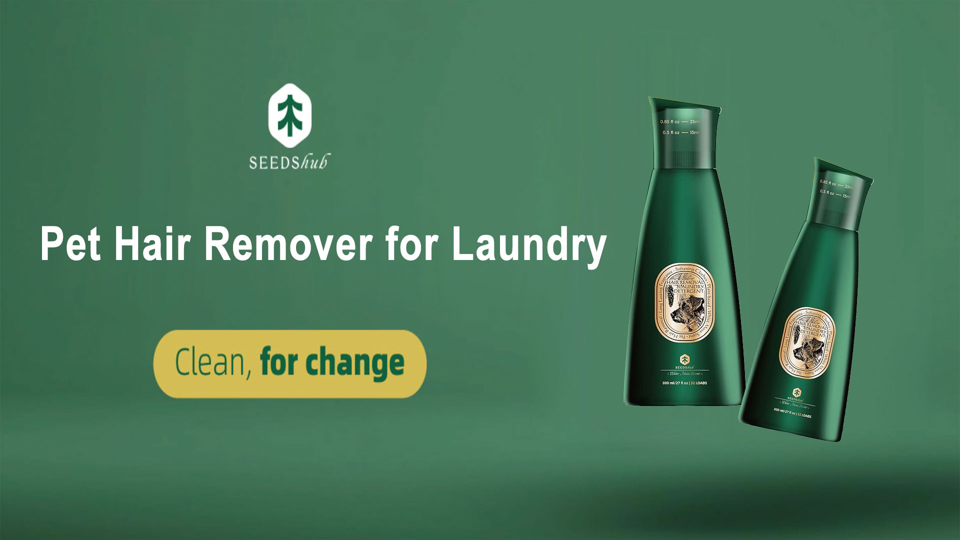 thumbnail video image 2 of Pet Hair Remover for Laundry Bundle, Detergent + Fabric Softener Liquid, Up to 90% Fur Removal/Repel, Removes Residue & Odors, Odor & Stain Remover, Cedar Scent, 2 x 27 fl oz, 32 Loads, 2 of 10