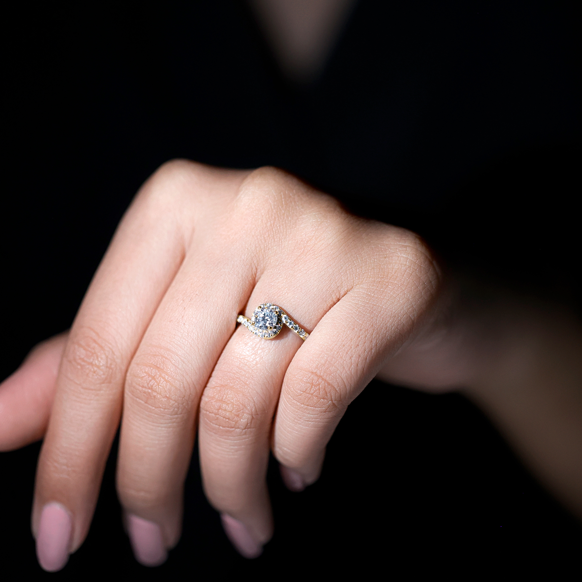 thumbnail video image 2 of Rosec Jewels - Lab Created Diamond Bypass Engagement Ring for Women - EF-VS Quality Certified, 10K White Gold, US 12.50, 2 of 9