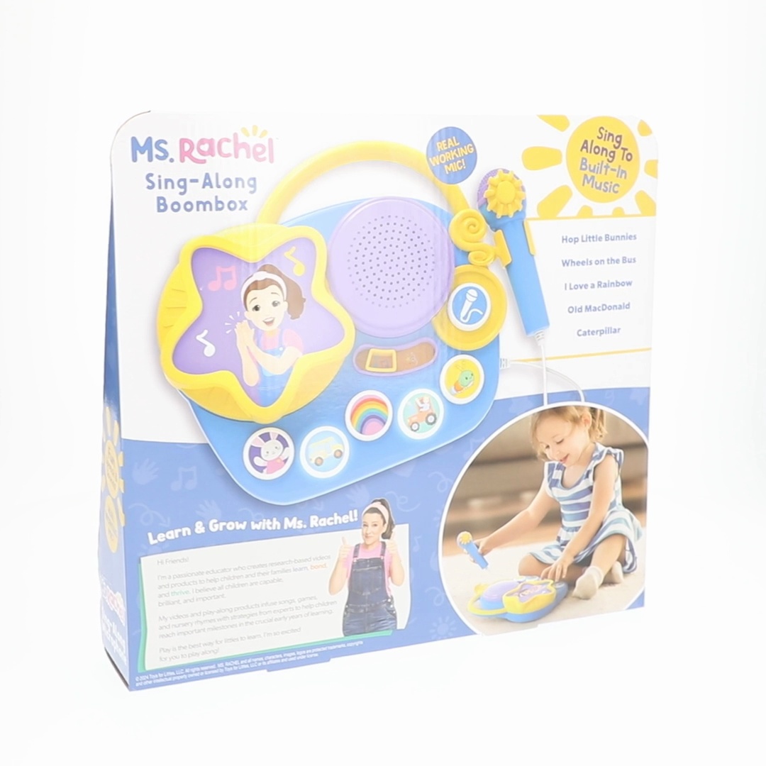 Ms. Rachel Karaoke Microphone Boombox for Toddlers with 5 Songs