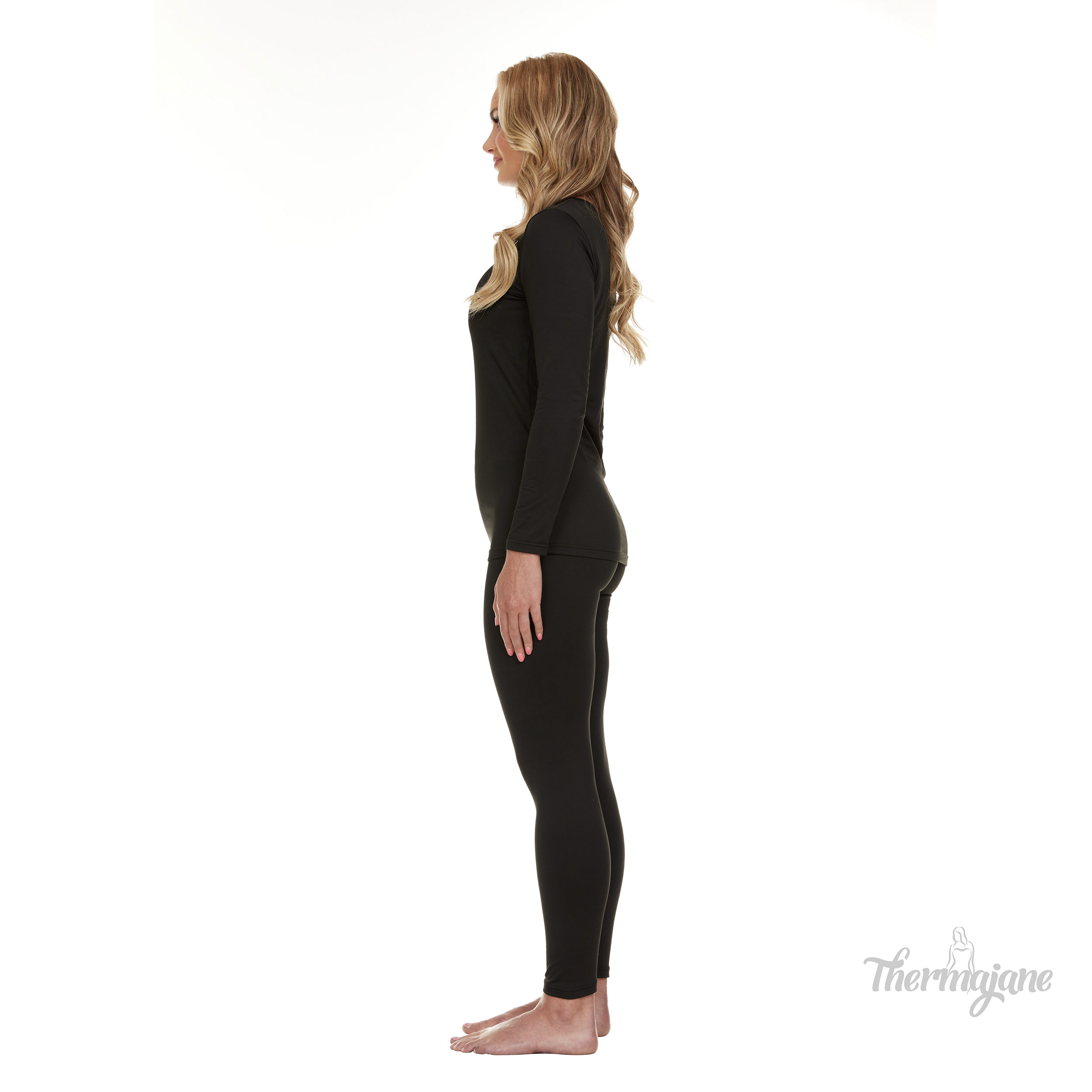 Thermajane Thermal Underwear for Women Crewneck Long Johns Set (XXS-3XL) 
