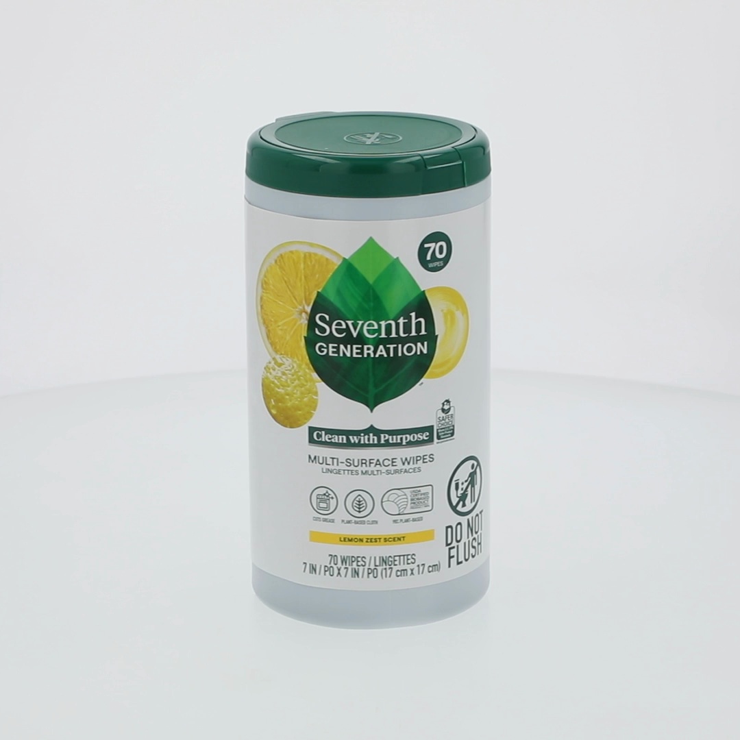 Seventh Generation Multi Surface All Purpose Wipes, 70 ct, Lemon