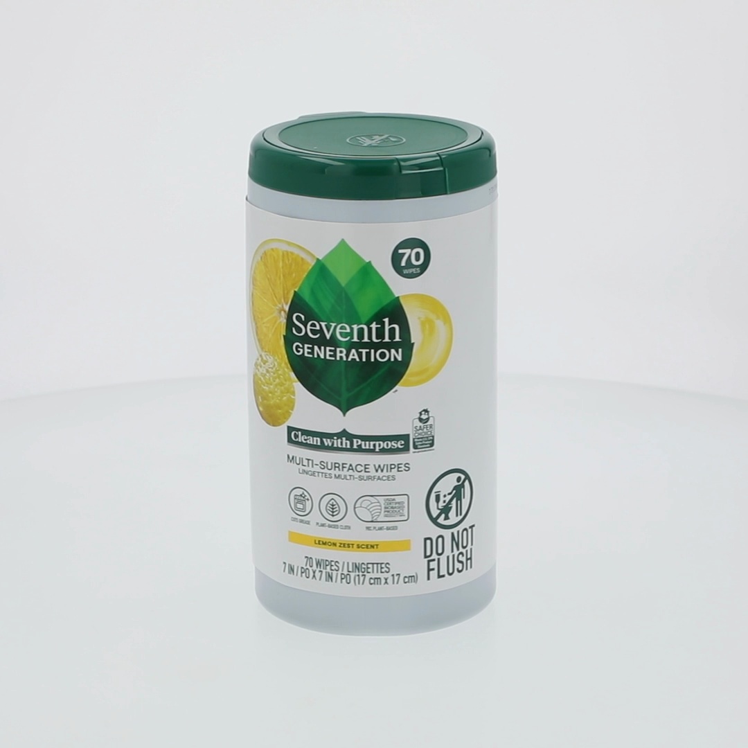 Seventh Generation Multi Surface All Purpose Wipes, 70 ct, Lemon