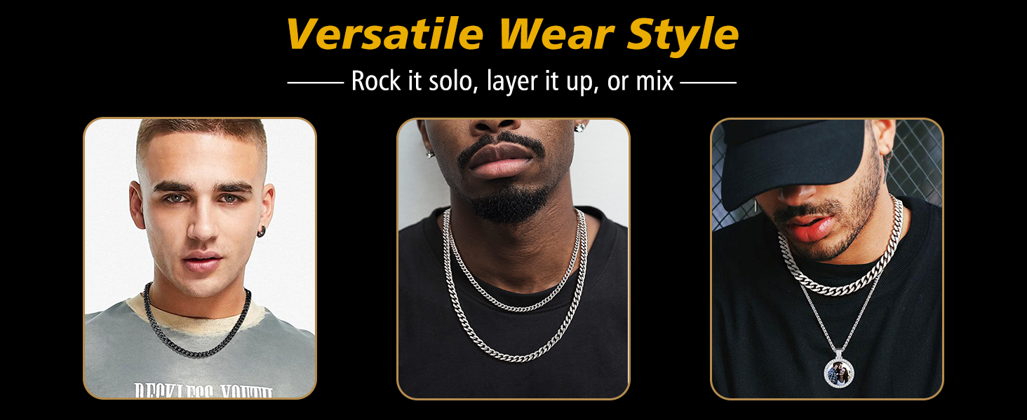 thumbnail video image 2 of FindChic Chain Necklace for Men Women Stainless Steel Cuban Link Chains Easter Basket Stuffers Jewelry Gifts Him Boyfriend Husband Adults Male Son Age Ideas, 9mm/24inch, 2 of 11