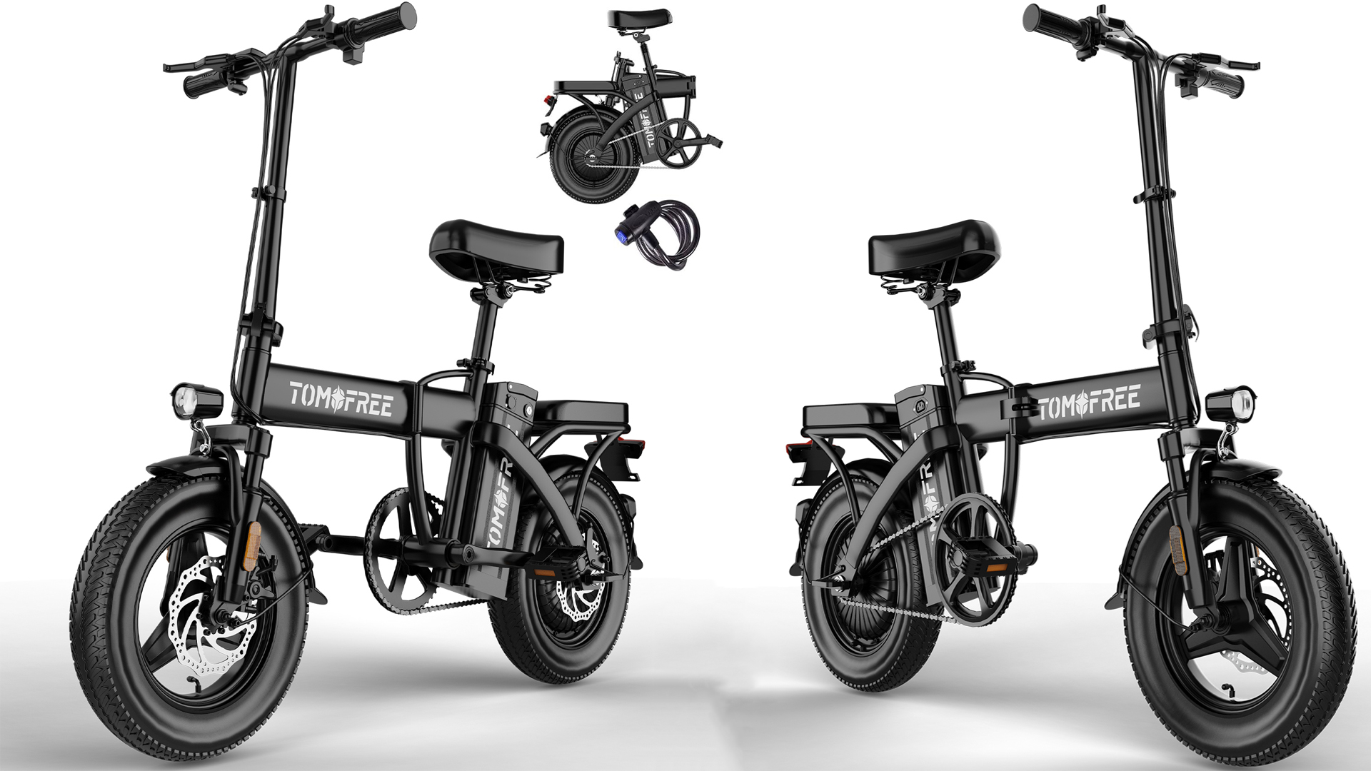 thumbnail video image 2 of 14" Folding Electric Bike for Adult, Peak 750W Max 20MPH 70 Miles Electric Bicycle, 48V 20Ah Removable Battery, PAS Control, E-Bike for Adults Teens, Front Suspension, 2 of 3