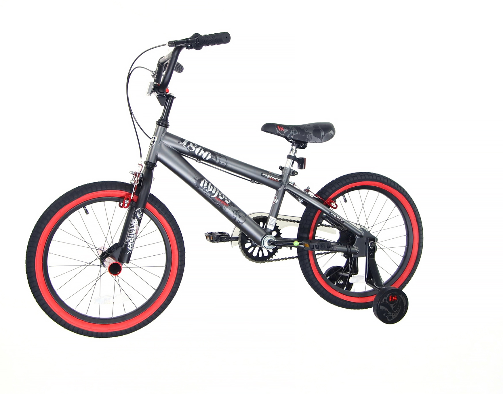Kent 18 In. Abyss Boy's Freestyle BMX Bike, Charcoal Gray