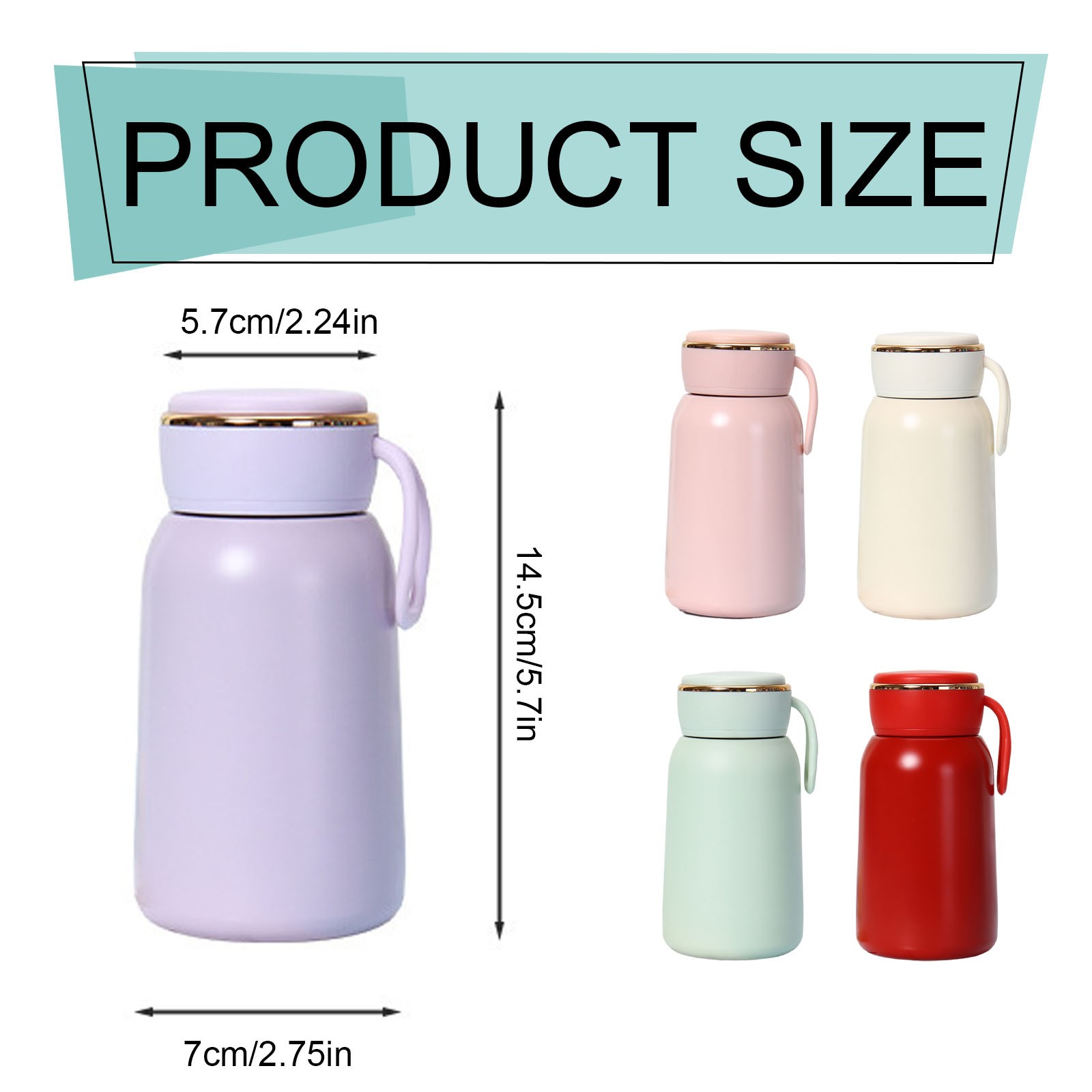 thumbnail video image 2 of Insulated Stainless Steel Water Bottle for Travel, 10 Oz Leak Proof Tumbler for Hot and Cold Drinks, Reusable Cup for Office Coffee, Beige, 2 of 8