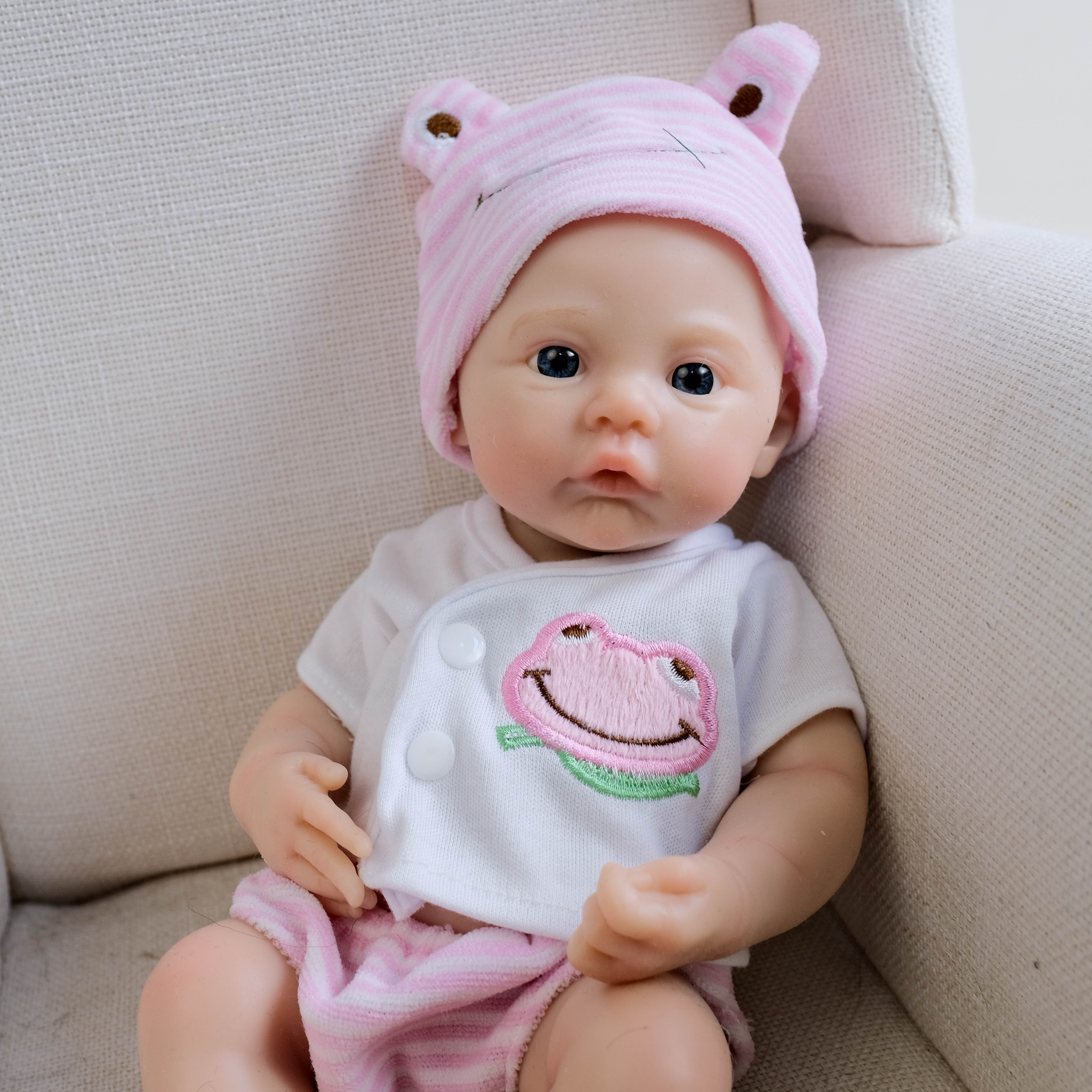 thumbnail video image 2 of iCrade Finished Lovely 12" Realistic Reborn Baby Dolls Girl Elastic Solid Silicone Cuddly Reborn Newborn Babies Full Body Flexible Super Soft Lifelike Baby Dolls for Kids & Collectors, 2 of 7